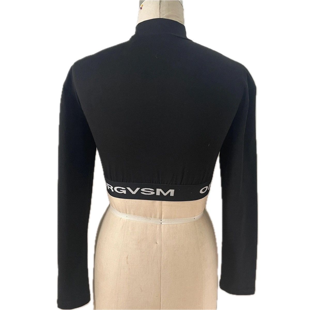ORGVSM ORGVSM black long sleeve t shirt cropped turtleneck mockneck Size S / US 4 / IT 40 - 2 Thumbnail