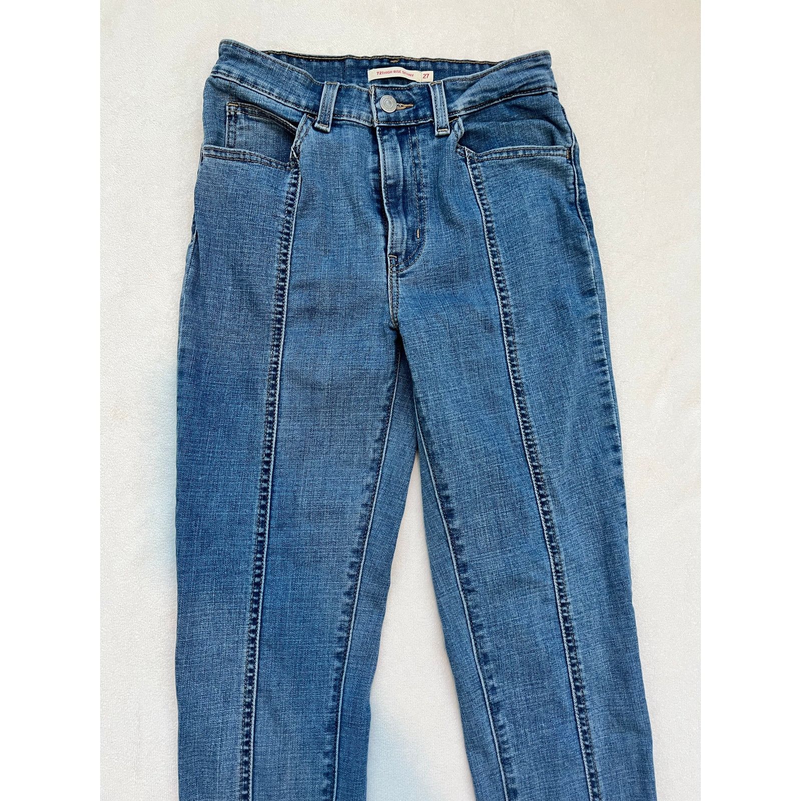 Levi's Levi Strauss & Co 721 High Rise Skinny Jeans Size 27 Size 27" / US 4 / IT 40 - 3 Thumbnail