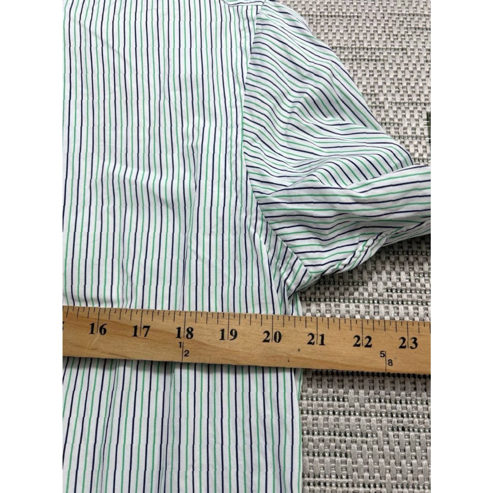 Ralph Lauren Ralph Lauren Dress Shirt Mens 16 White Cotton Striped Custom Fit Button-Down Size 42R - 7 Thumbnail