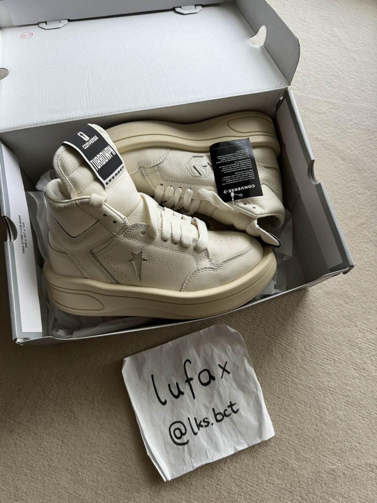Converse × Rick Owens Drkshdw NEW | TURBOWPN DRKSHDW X CONVERSE WOMENS WHITE/MILK Size US 7 / IT 37 - 1 Thumbnail