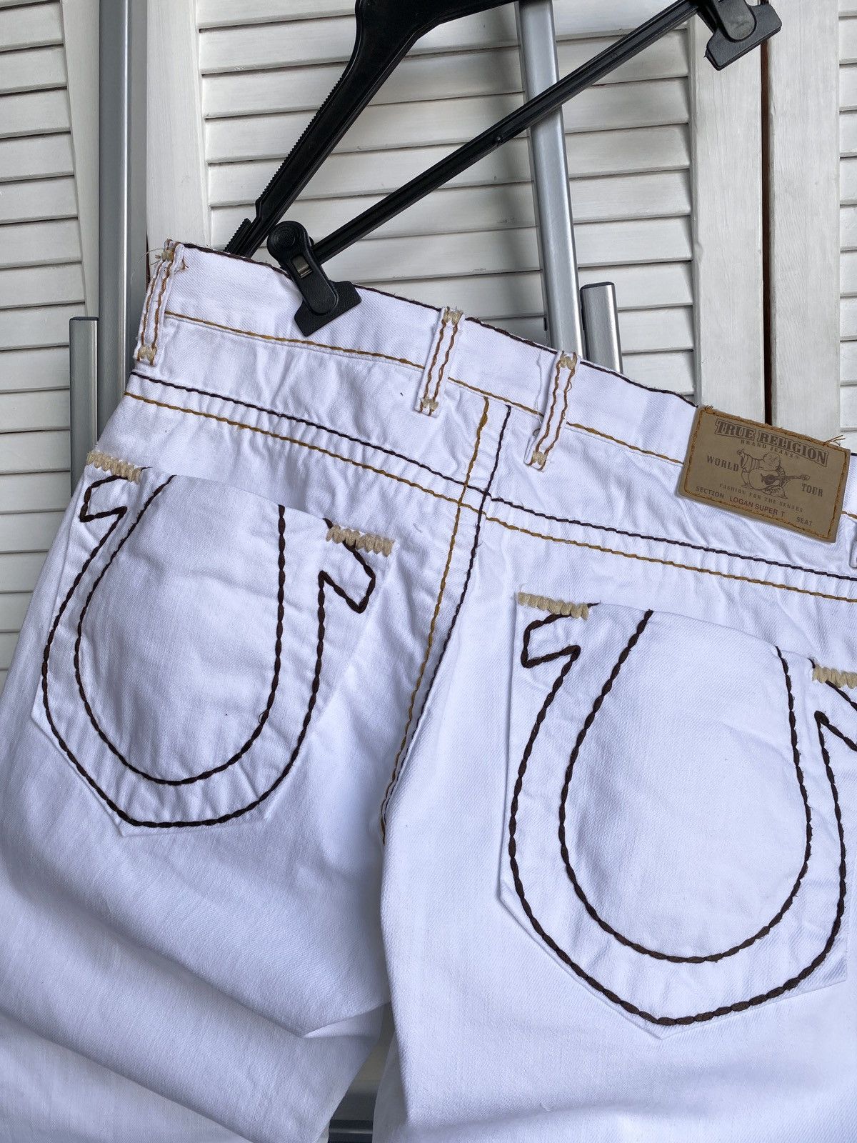 True Religion × Vintage True Religion White Jeans Big Stitch Denim USA Logan Super Size US 34 / EU 50 - 16 Thumbnail