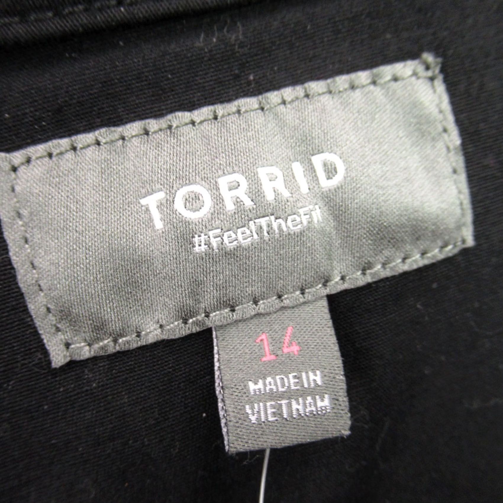 Torrid Torrid Romper Womens 14 Lightweight Twill Black Normcore Utility Jumper Short Sleeve Button Collared One-Piece Size XL / US 12-14 / IT 48-50 - 3 Thumbnail
