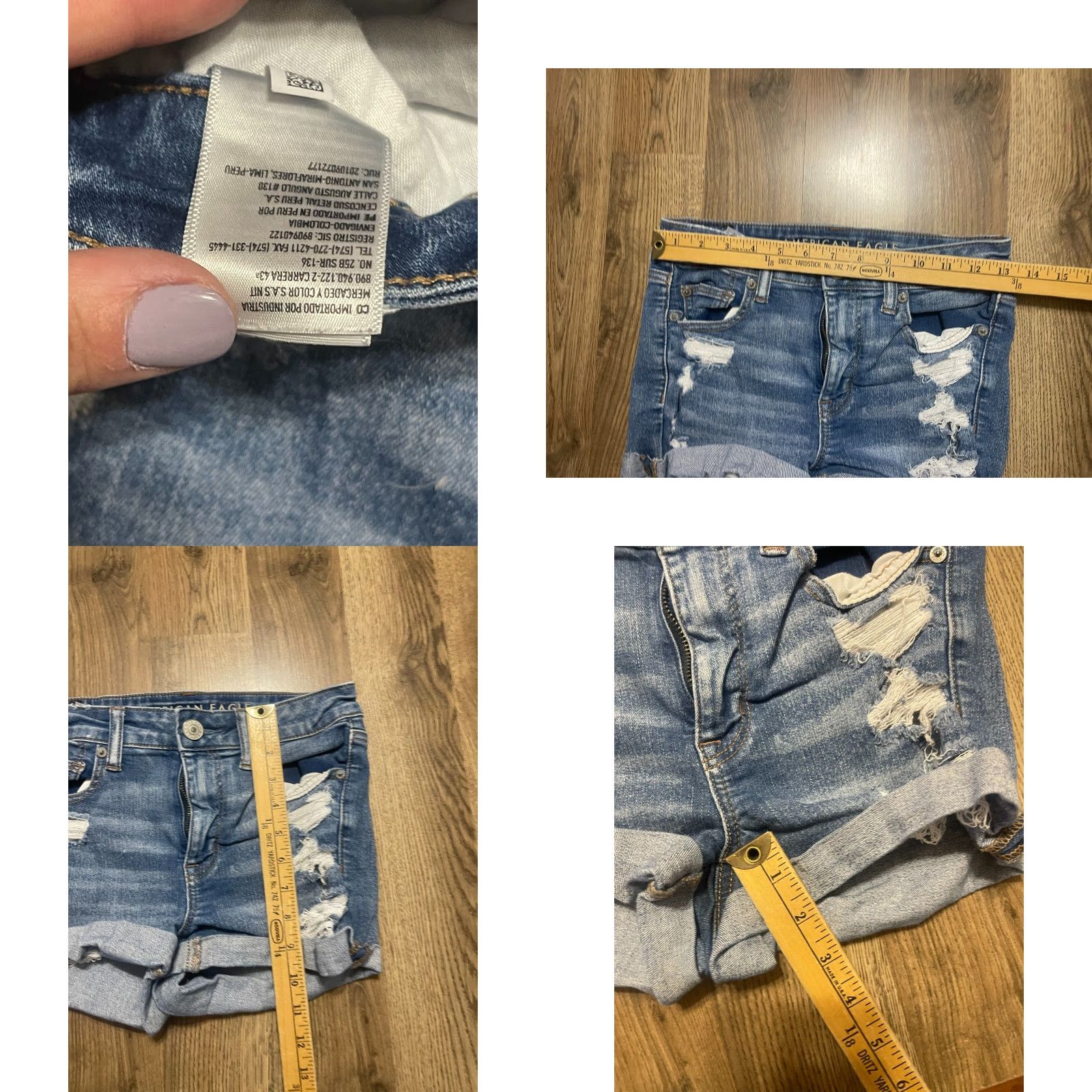American Eagle Outfitters American Eagle Shorts Women's Size 4 Blue Denim Cut Off Distressed Stretch Size 27" / US 4 / IT 40 - 8 Thumbnail