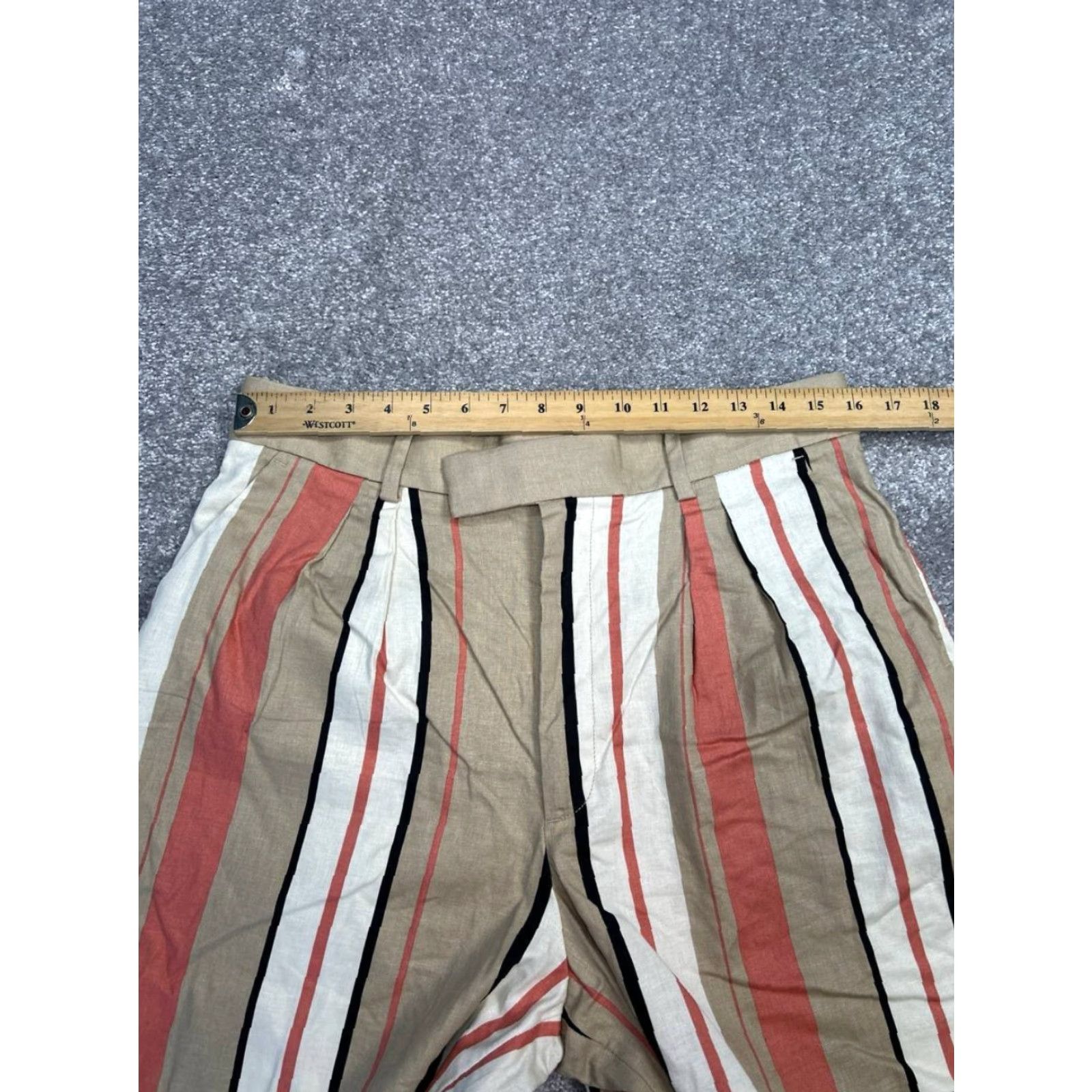 Banana Republic Banana Republic Linen Blend Trouser Shorts Womens 12 Multicolor Striped Stretch Shirt Women Casual Summer 12 Banana Republic Mens? Size 34" / US 12 / IT 48 - 6 Thumbnail