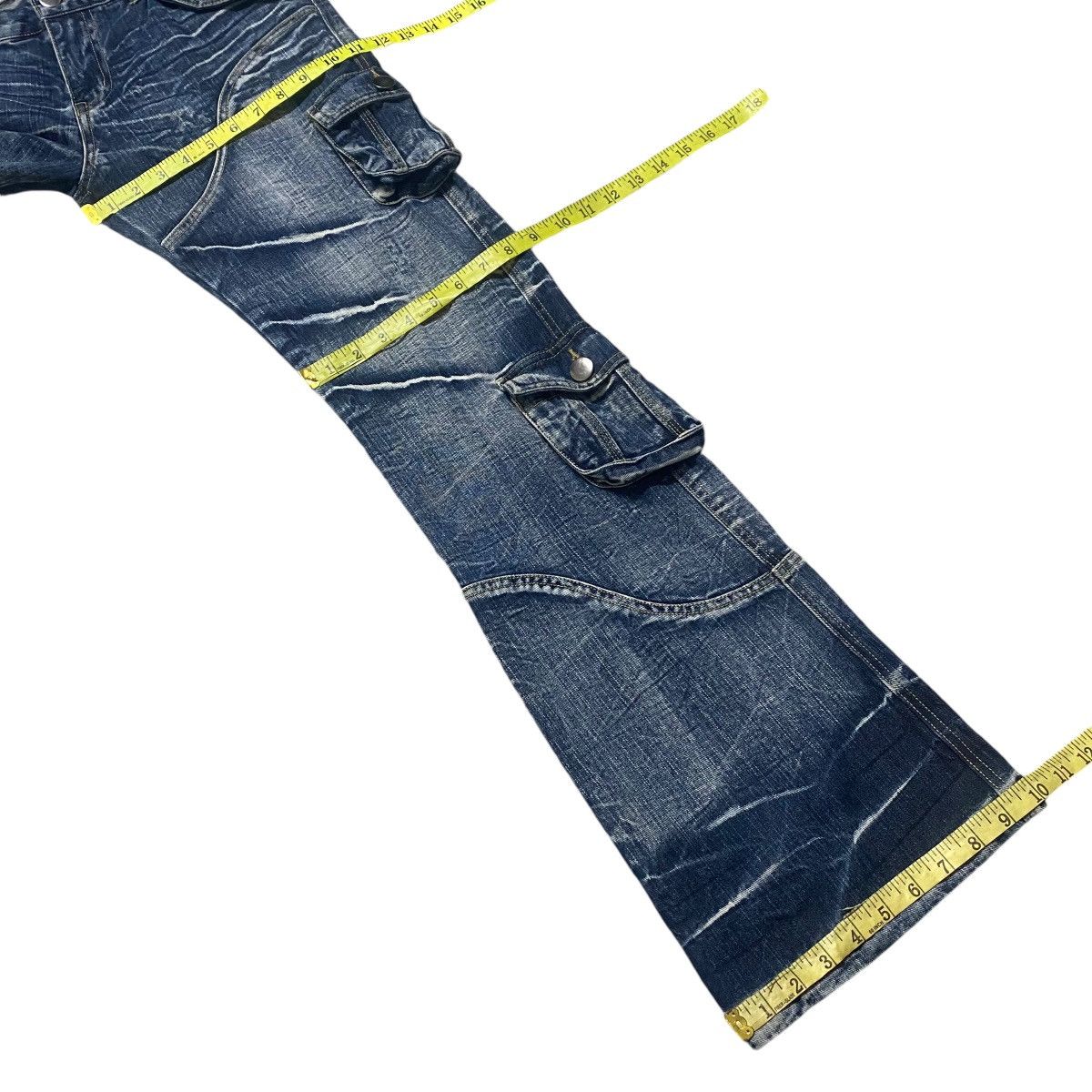 Japanese Brand Vintage TOPISM Denim Super Flare Cargo Pants Size US 34 / EU 50 - 22 Thumbnail