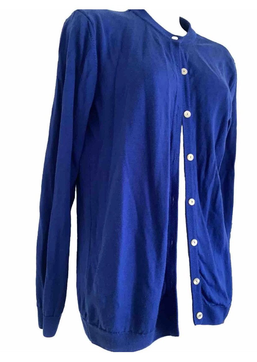 Other NWOT Peter Hahn Blue Pure Tasmanian Wool Crew Cardigan Sz12 Size M / US 6-8 / IT 42-44 - 3 Thumbnail