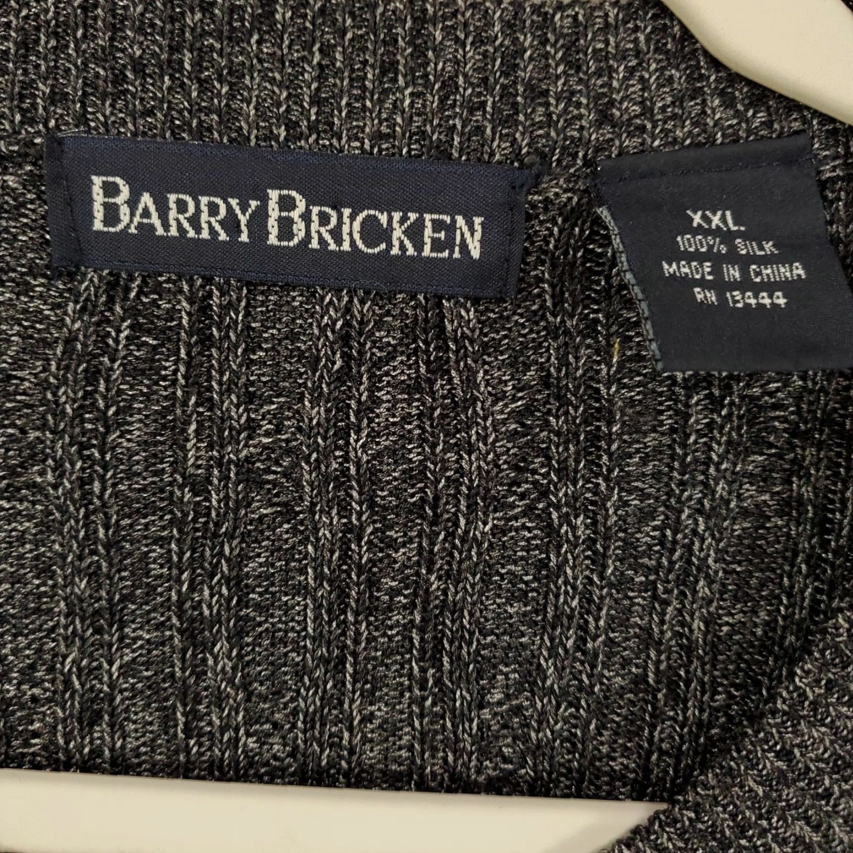 Vintage Barry Bricken Silk Sweater 2XL Gray Crew Neck Long Sleeve Pullover Knit Classic Casual Preppy Mens Size US XXL / EU 58 / 5 - 4 Thumbnail