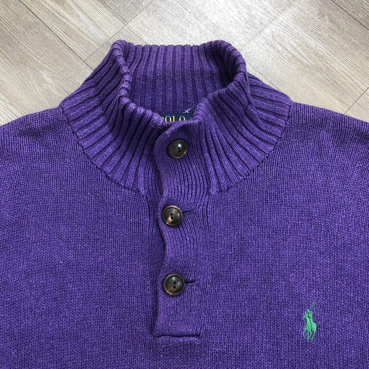 Ralph Lauren Vintage 90s Polo Ralph Lauren Half Button Knitted Sweatshirt Size US M / EU 48-50 / 2 - 5 Thumbnail