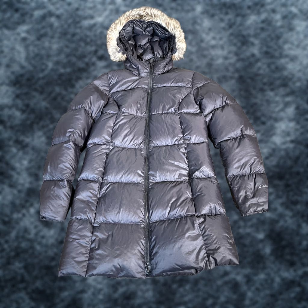 Eddie Bauer Eddie Bauer Women M Down Puffer Parka Jacket Hooded Black Long Coat Winter Size M / US 6-8 / IT 42-44 - 1 Thumbnail