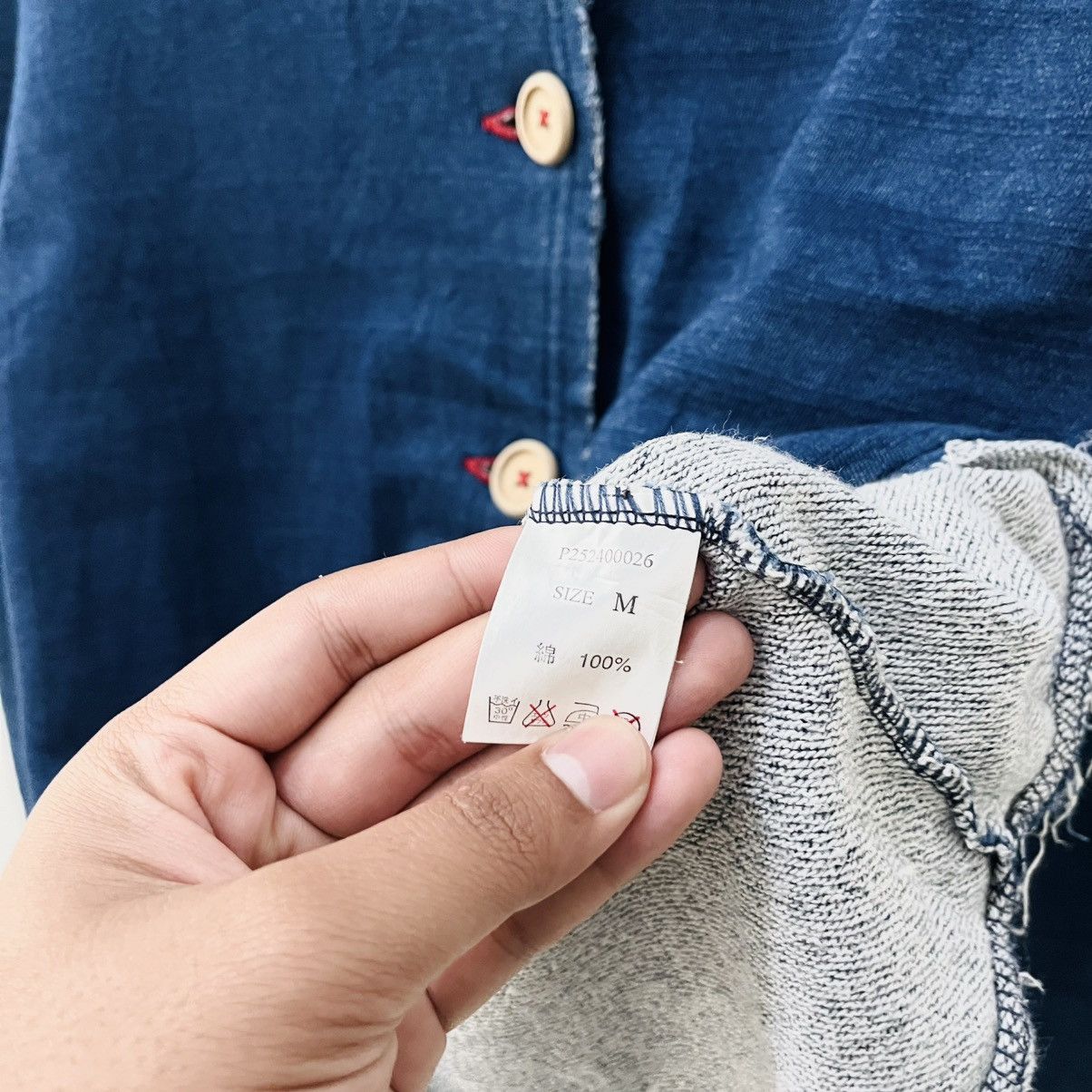 Japanese Brand Pippin Standard Unfinished Indigo Blue Cotton Cardigan Size US M / EU 48-50 / 2 - 5 Thumbnail