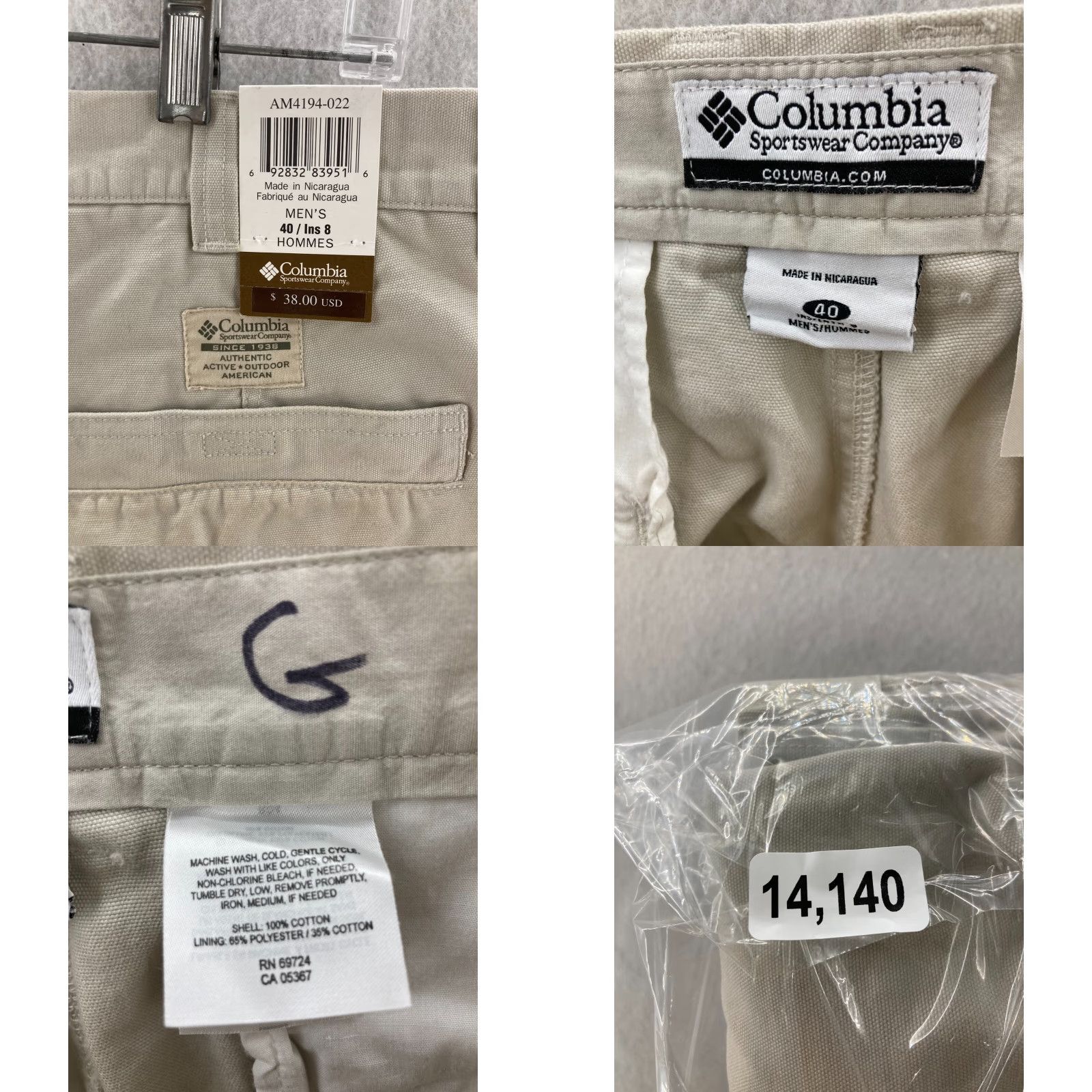 Vintage VINTAGE Columbia Shorts Mens 40 Chino Flat Front Casual Cotton Beige 80s 90s Outdoor Men Size US 40 / EU 56 - 8 Thumbnail