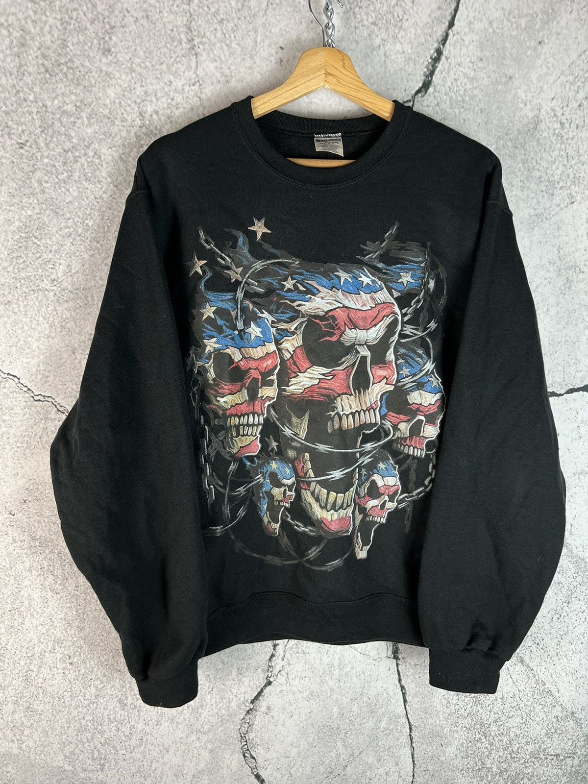 Vintage Skull Bones Sweatshirt like Ed hardy or affliction