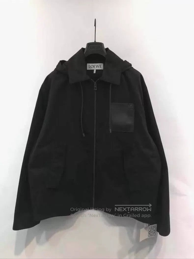 Loewe Loewe Men's Logo Leather Labeled Hooded Jacket Size US S / EU 44-46 / 1 - 1 Thumbnail