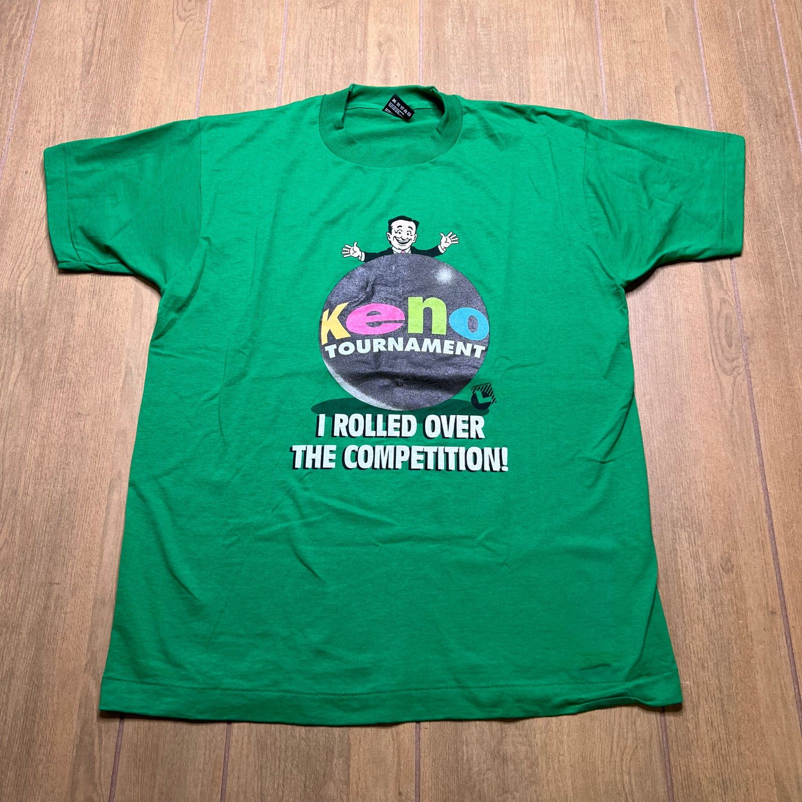 Fruit Of The Loom Vintage 90s green t-shirt Keno tournament casino Sz L USA Size US L / EU 52-54 / 3 - 1 Thumbnail