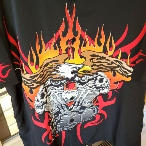 Other Dragonfly Clothing Co. Fire Eagle Skull Motor Buttondown Sho Size US XL / EU 56 / 4 - 5 Thumbnail