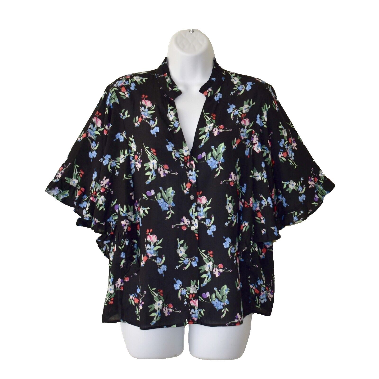 Anthropologie NEW MAEVE BY ANTHROPOLOGIE Floral Aveiro Flutter Sleeve Sz M Size M / US 6-8 / IT 42-44 - 1 Thumbnail