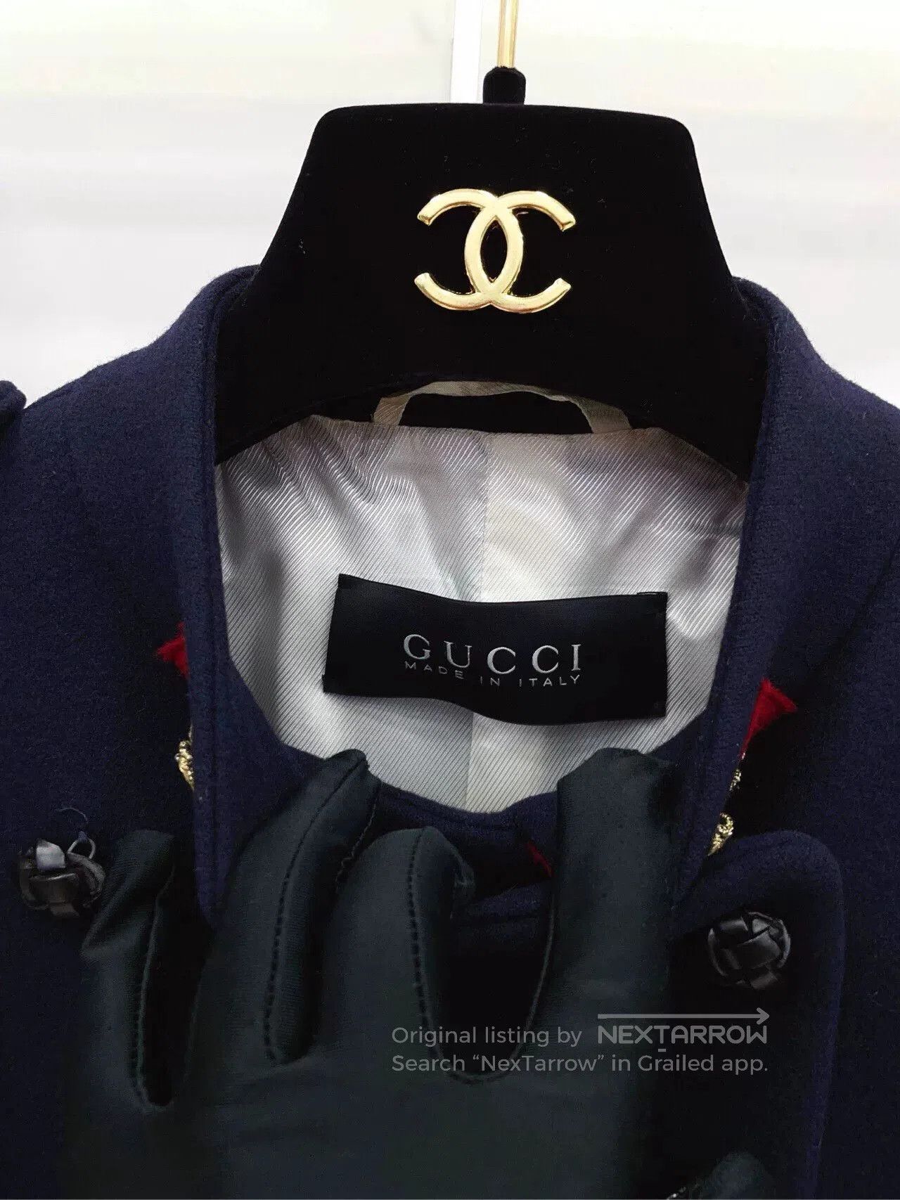Gucci Gucci Dark Blue Golden Bee Coat. Size M / US 6-8 / IT 42-44 - 7 Thumbnail