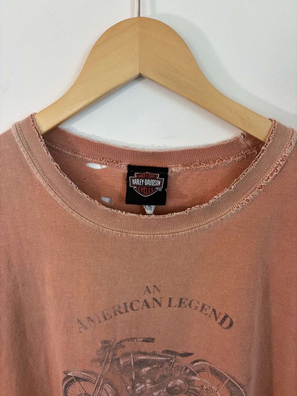 Harley Davidson Sun Faded Thrashed Orange Harley Davidson Cut Off Size US XXL / EU 58 / 5 - 4 Thumbnail