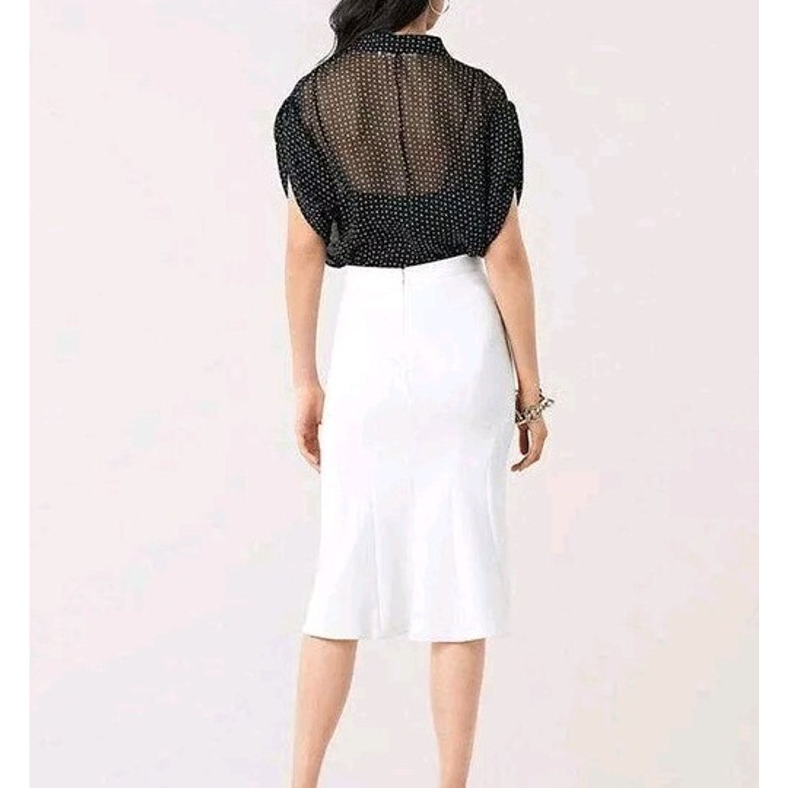 Diane von Furstenberg DIANE VON FURSTENBERG DVF BEATRIZ GEO Silk GRID L A002001 Size L / US 10 / IT 46 - 4 Thumbnail