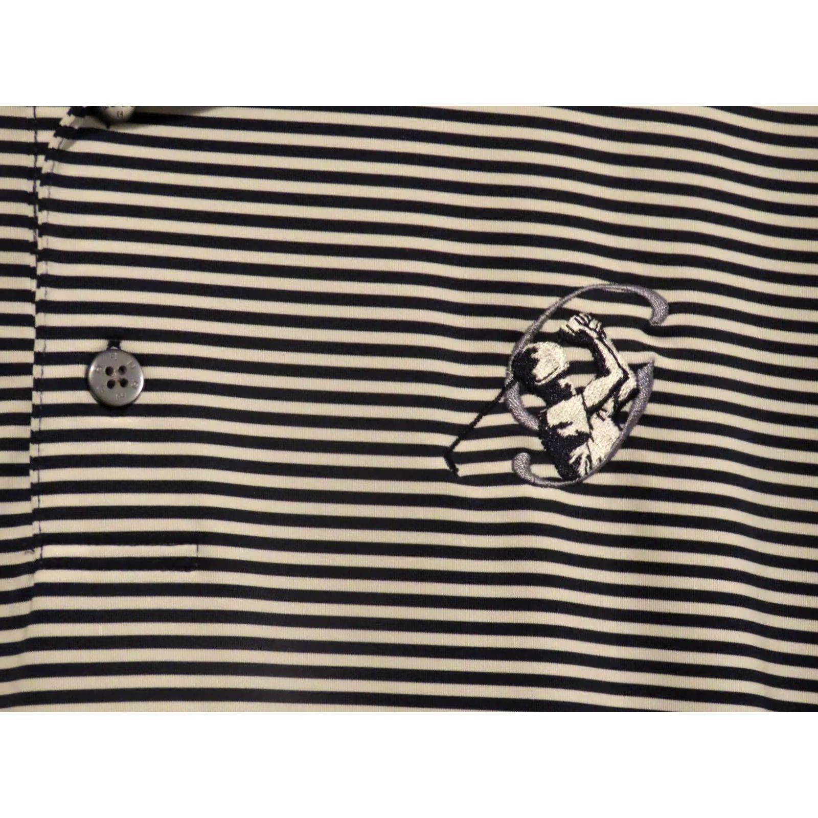 Footjoy FootJoy Polo Shirt Men L Navy White Striped Short-Sleeve Golf Shirt Size US L / EU 52-54 / 3 - 3 Thumbnail