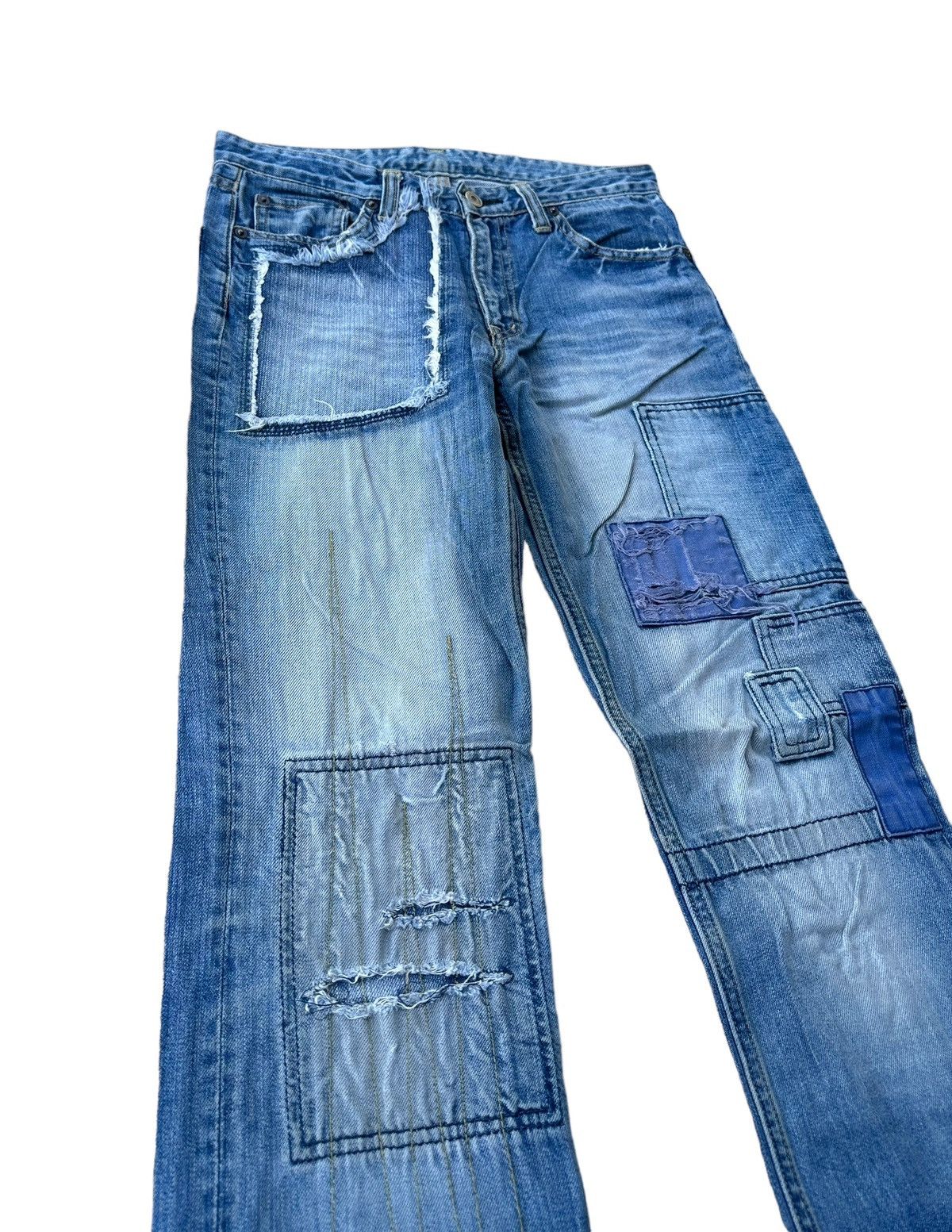 Vintage Johnbull patchworks blue denim jeans Size US 28 / EU 44 - 4 Thumbnail
