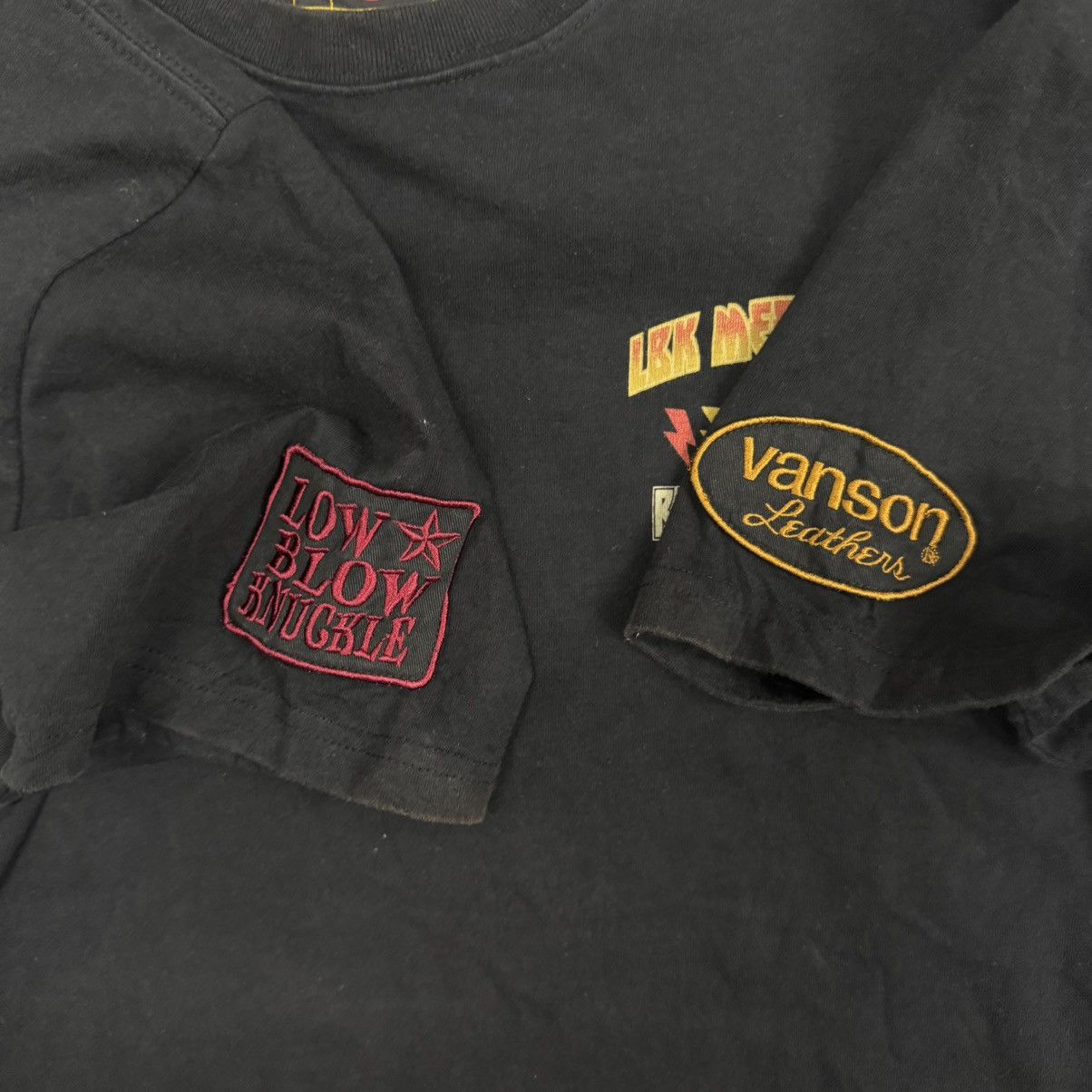 Vanson Leathers Vanson Leathers Low Blow Knuckle ACDC Ripoff Patch Tee Size US XL / EU 56 / 4 - 5 Thumbnail
