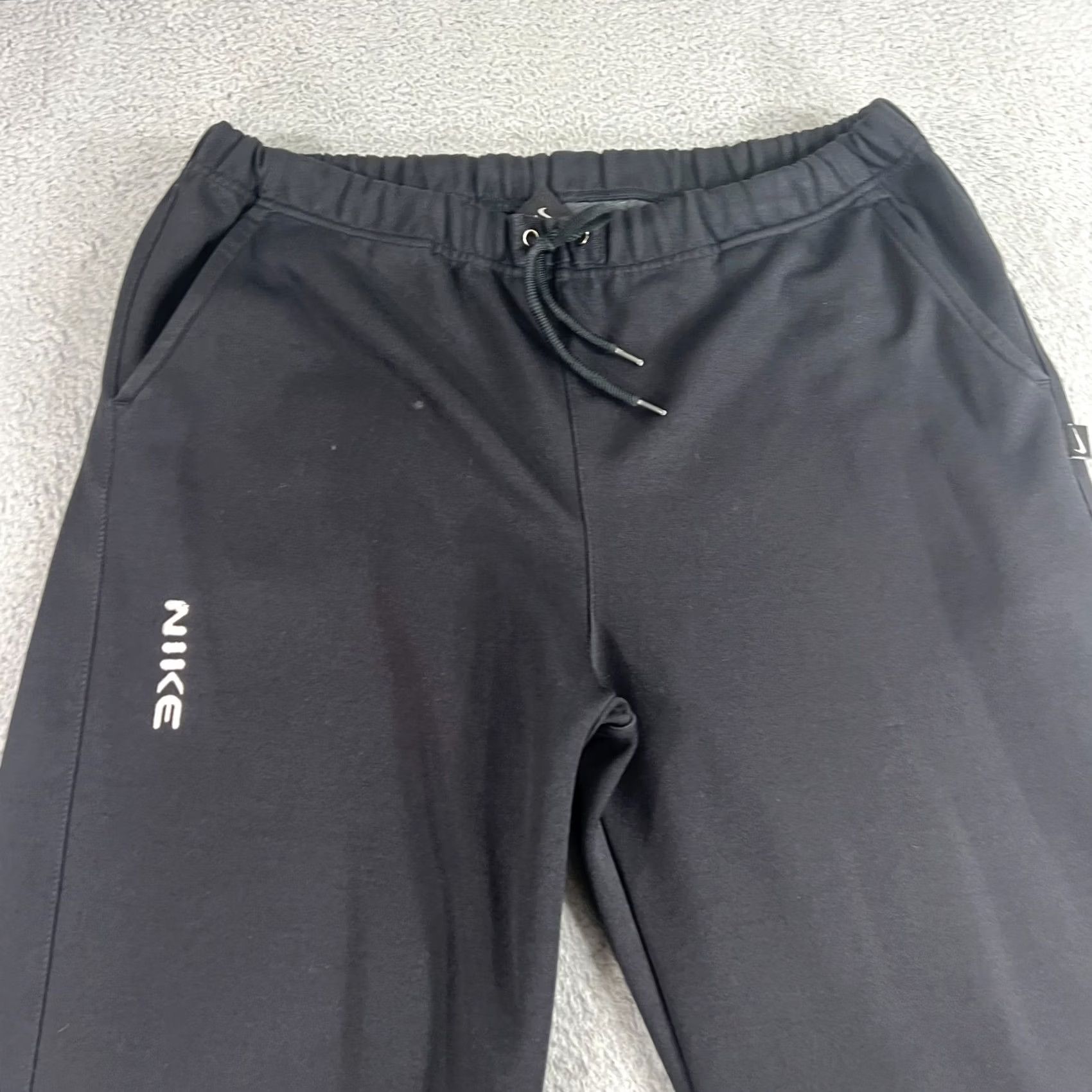 Nike VTG Nike Y2K Sweatpants Black Swoosh Joggers M Casual Athletic Pants Size US 31 - 2 Thumbnail