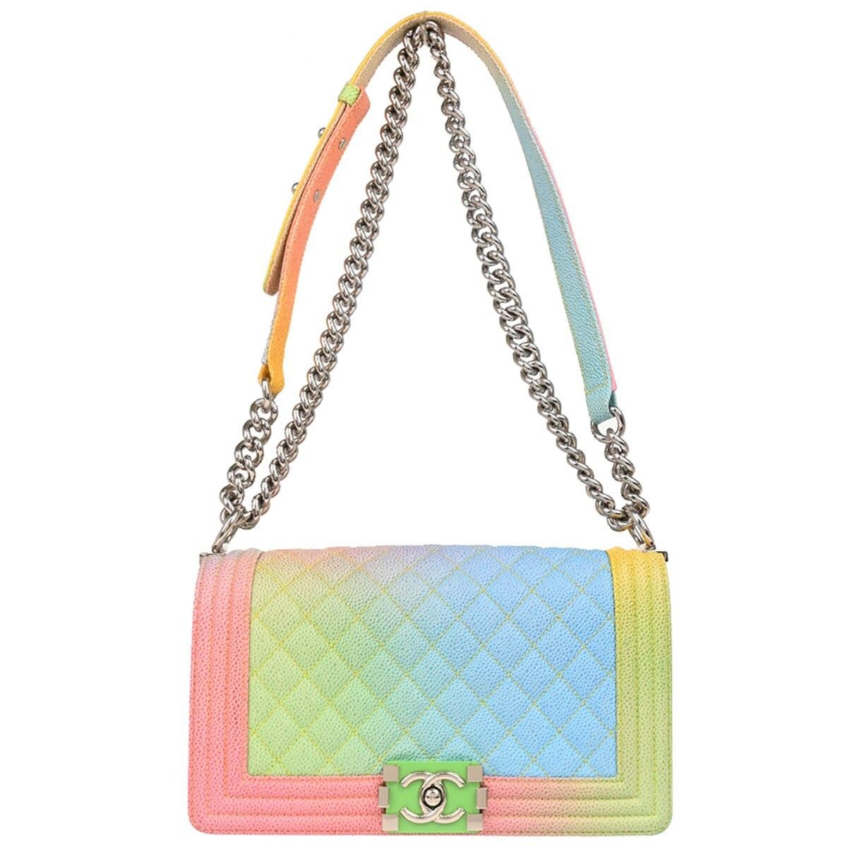 Chanel Chanel Rainbow Boy Flap Bag Quilted Painted Caviar Size ONE SIZE - 1 Thumbnail