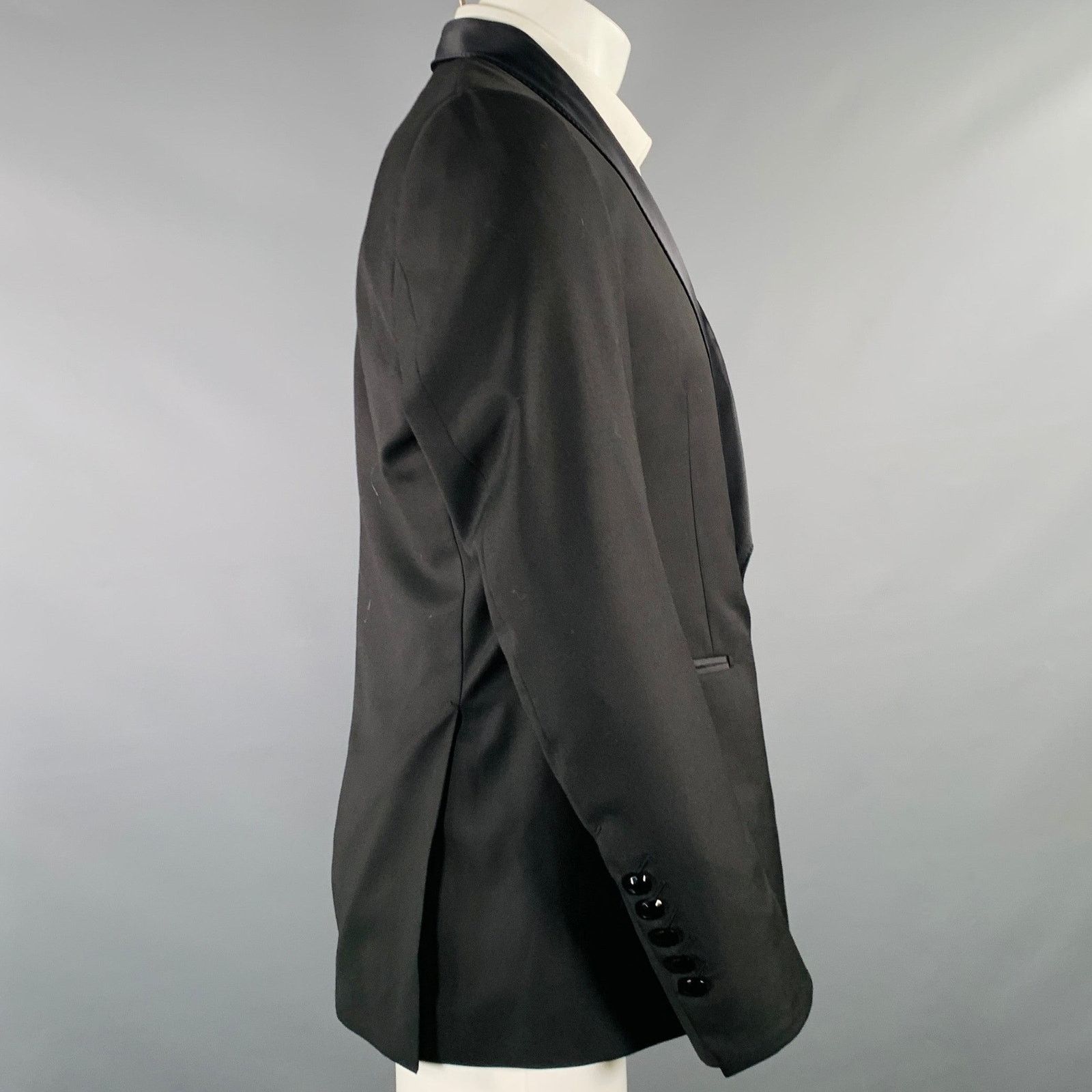 Billionaire Couture Size 38 Black Cotton Silk Shawl Collar Sport Coat Size 38R - 3 Thumbnail