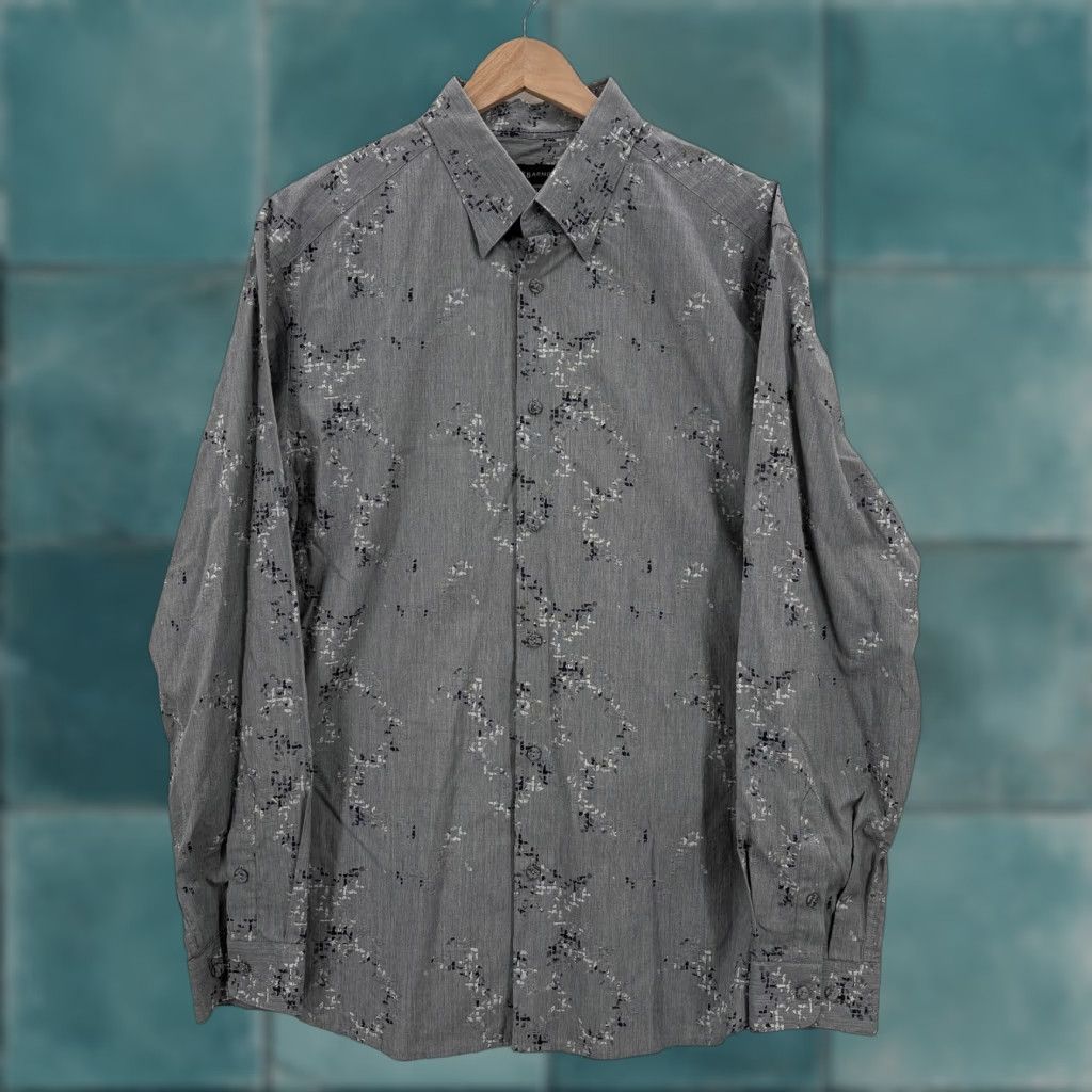 Vintage Jhane Barnes Shirt Mens Large Gray Classic Fit Abstract Pattern 100% Cotton Dress Shirt Geometric Size US L / EU 52-54 / 3 - 1 Thumbnail