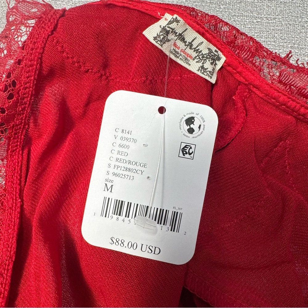 Free People NWT New Free People Sweet Nothings Long Sleeve Red Bodysuit Size M / US 6-8 / IT 42-44 - 7 Thumbnail
