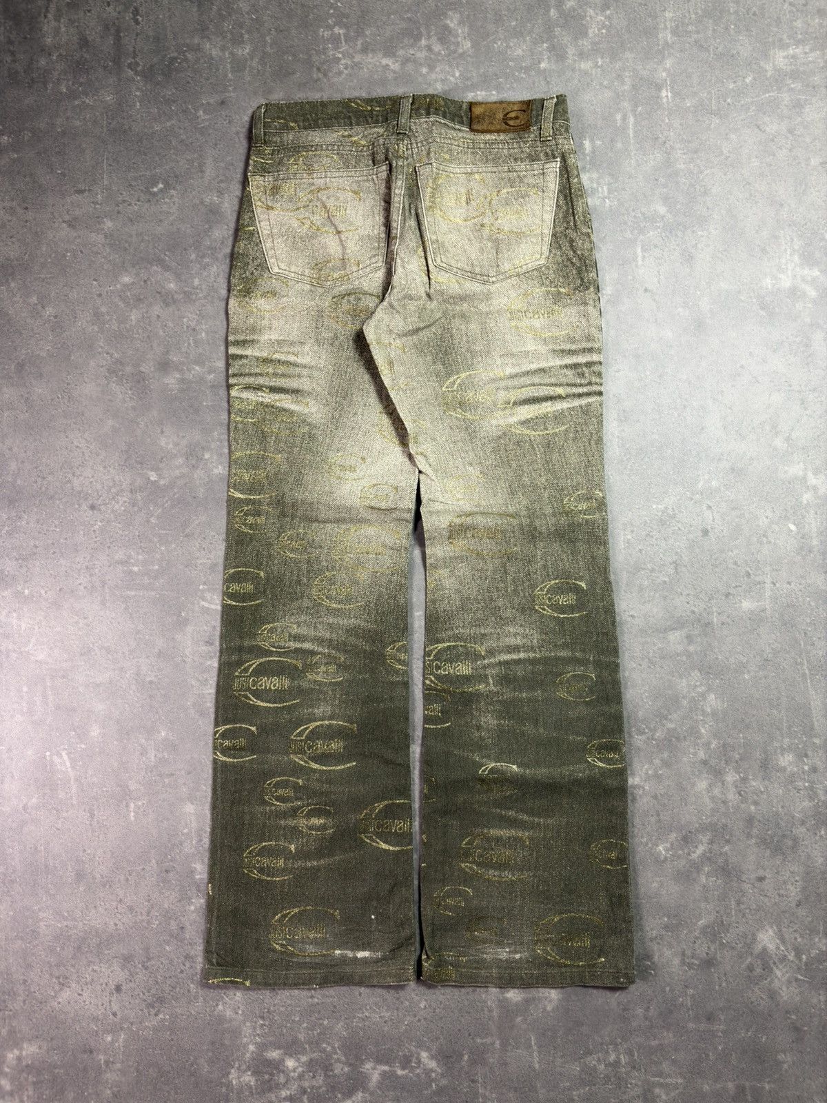 Just Cavalli 00s Just Cavalli Propaganda Multilogo Monogram Flared Jeans Size US 28 / EU 44 - 2 Thumbnail