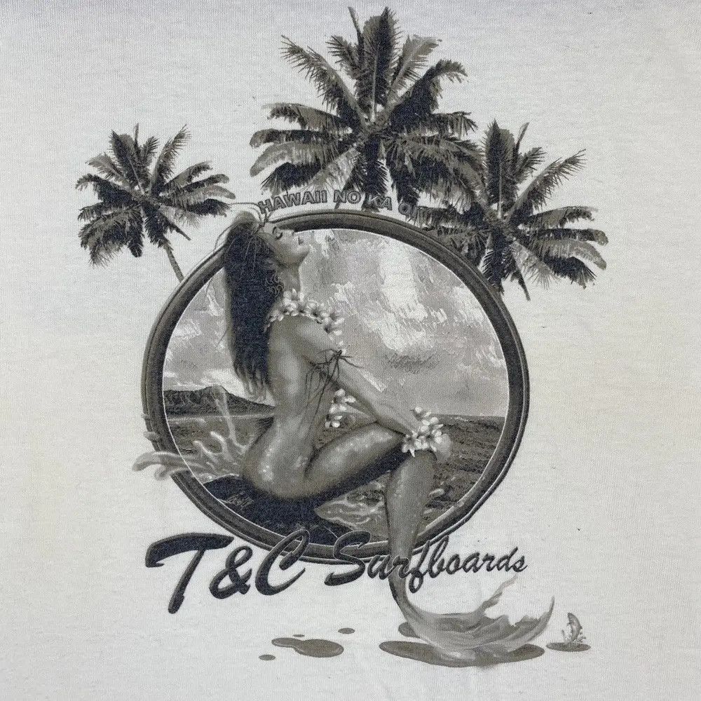 Vintage Vintage 90's T&C SURFBOARDS Hawaiian Mermaid Graphic Tee Size US M / EU 48-50 / 2 - 3 Thumbnail