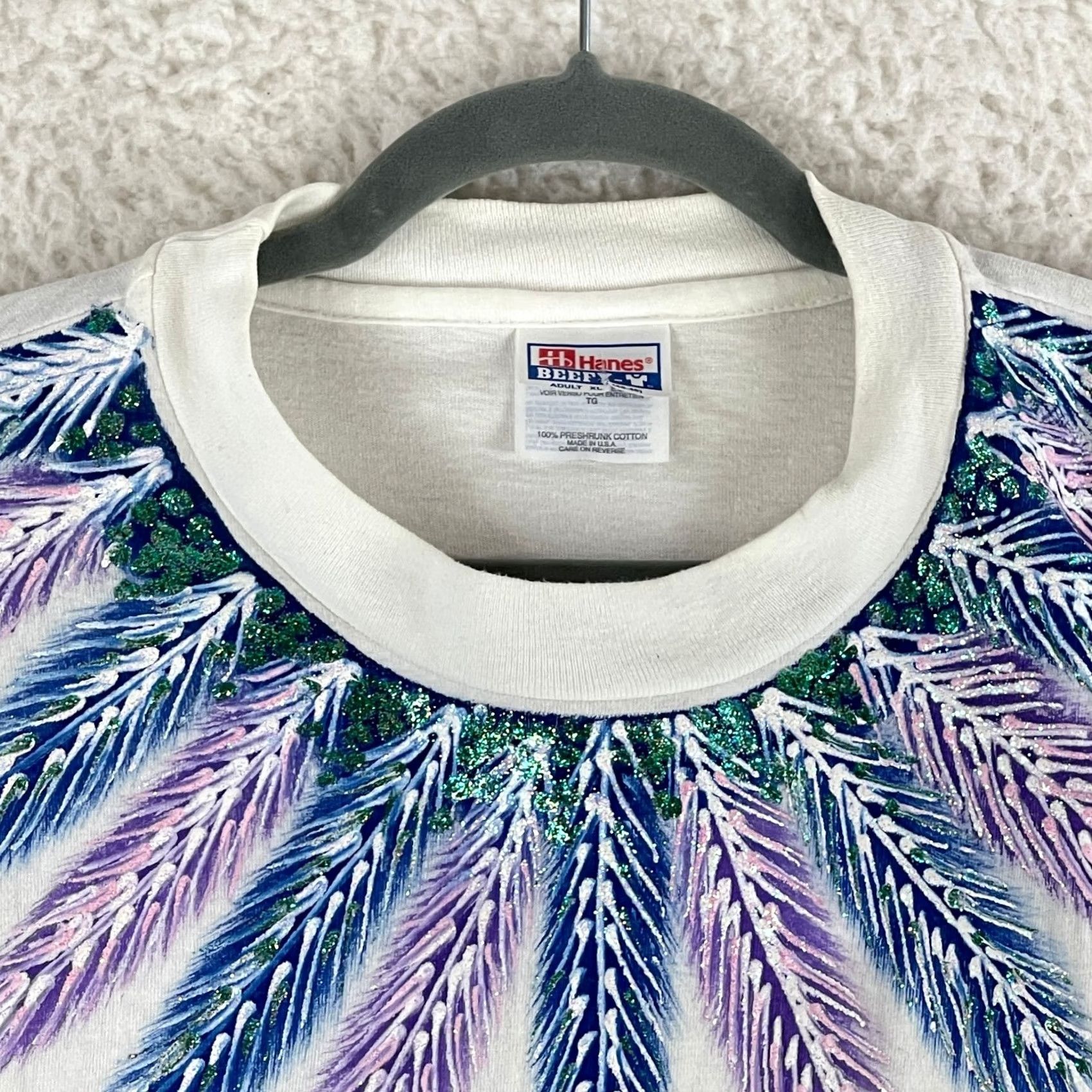 Hanes Hanes Beefy Vintage Single Stitch T-Shirt Women XL White Cotton United States Made in USA Size XL / US 12-14 / IT 48-50 - 3 Thumbnail