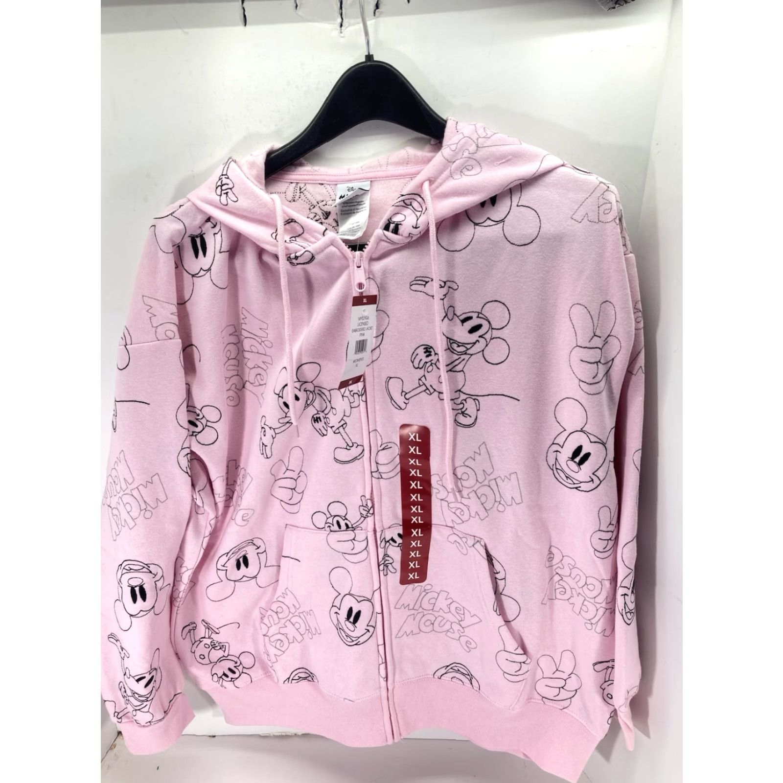 Disney Disney Mickey Mouse Hoodie Sweatshirt Women Size XL Pink AOP Full Zip Fleece NWT Size XL / US 12-14 / IT 48-50 - 2 Thumbnail