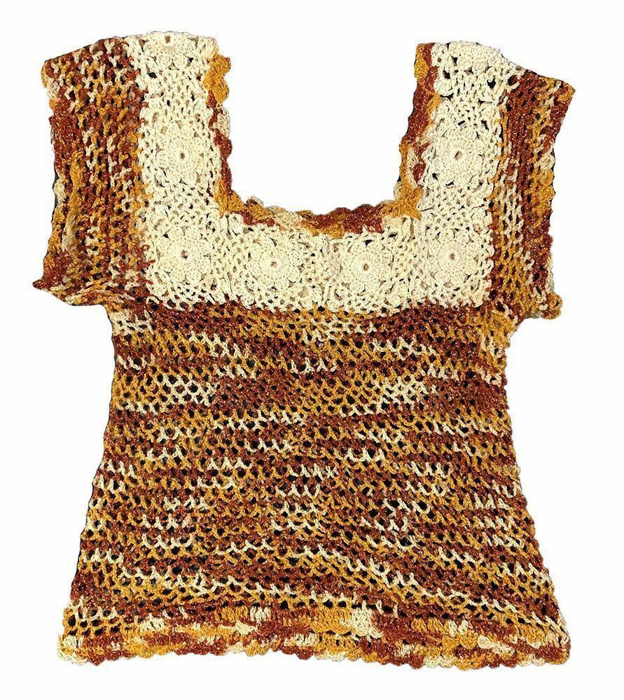 Designer Pre Owned Hand Made Crocheted Blouse S Size S / US 4 / IT 40 - 2 Thumbnail