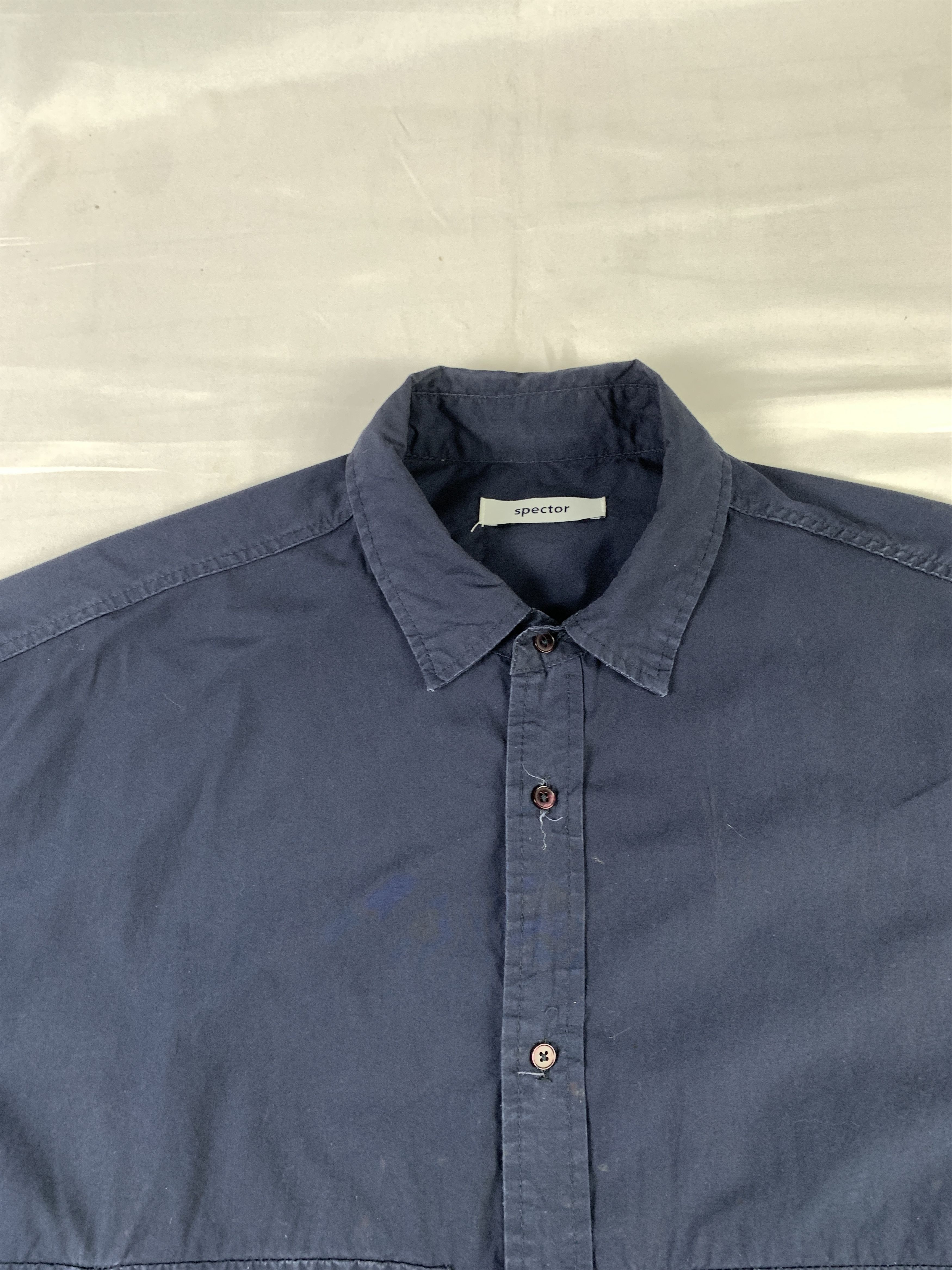 Japanese Brand Spector Navy 4 Middle Pocket Cargo Shirt (XXL) Size US XXL / EU 58 / 5 - 4 Thumbnail