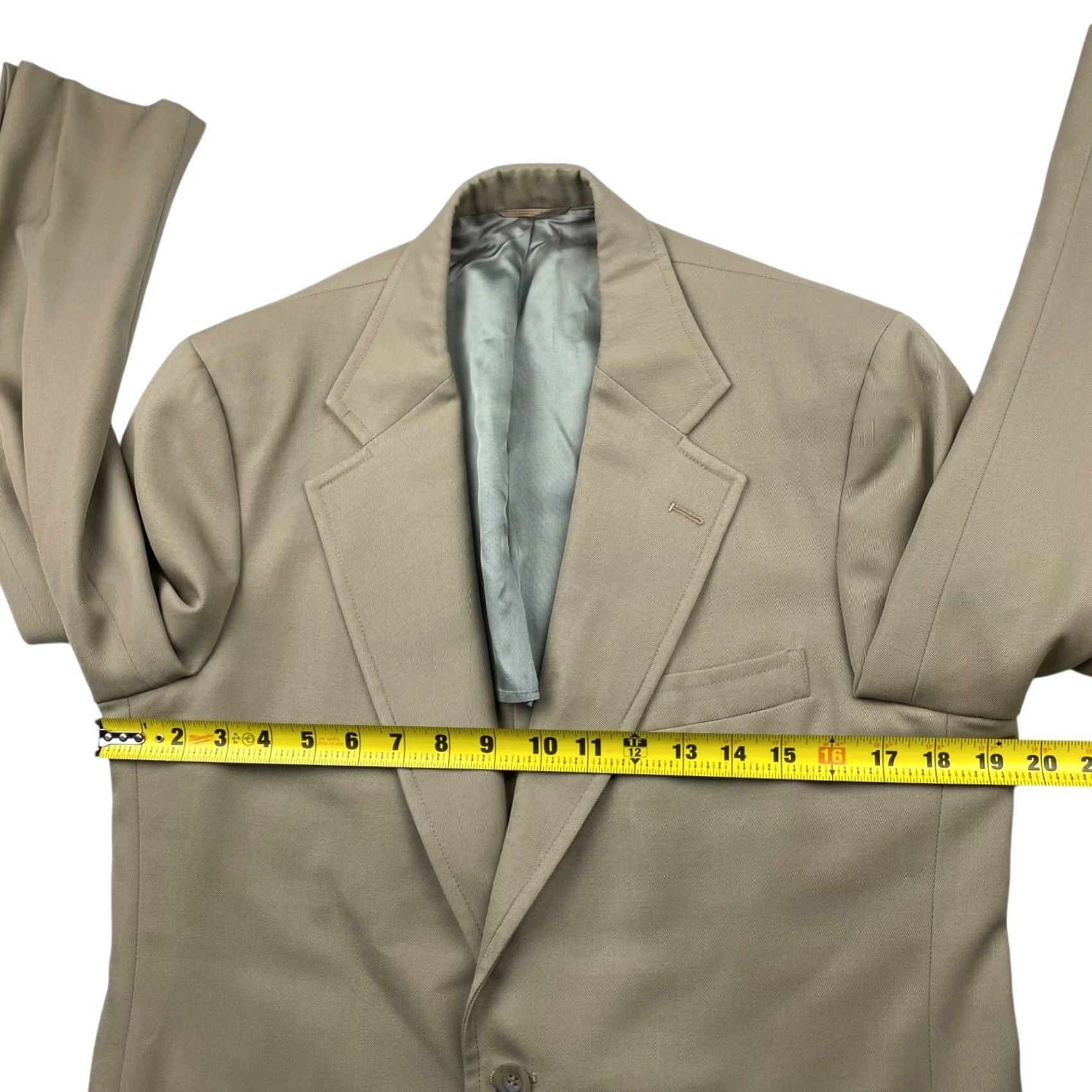 Paul Stuart VINTAGE Paul Stuart Blazer/Jacket Mens 40S Wool Khaki/Tan 2-Button Notch Size 40R - 7 Thumbnail