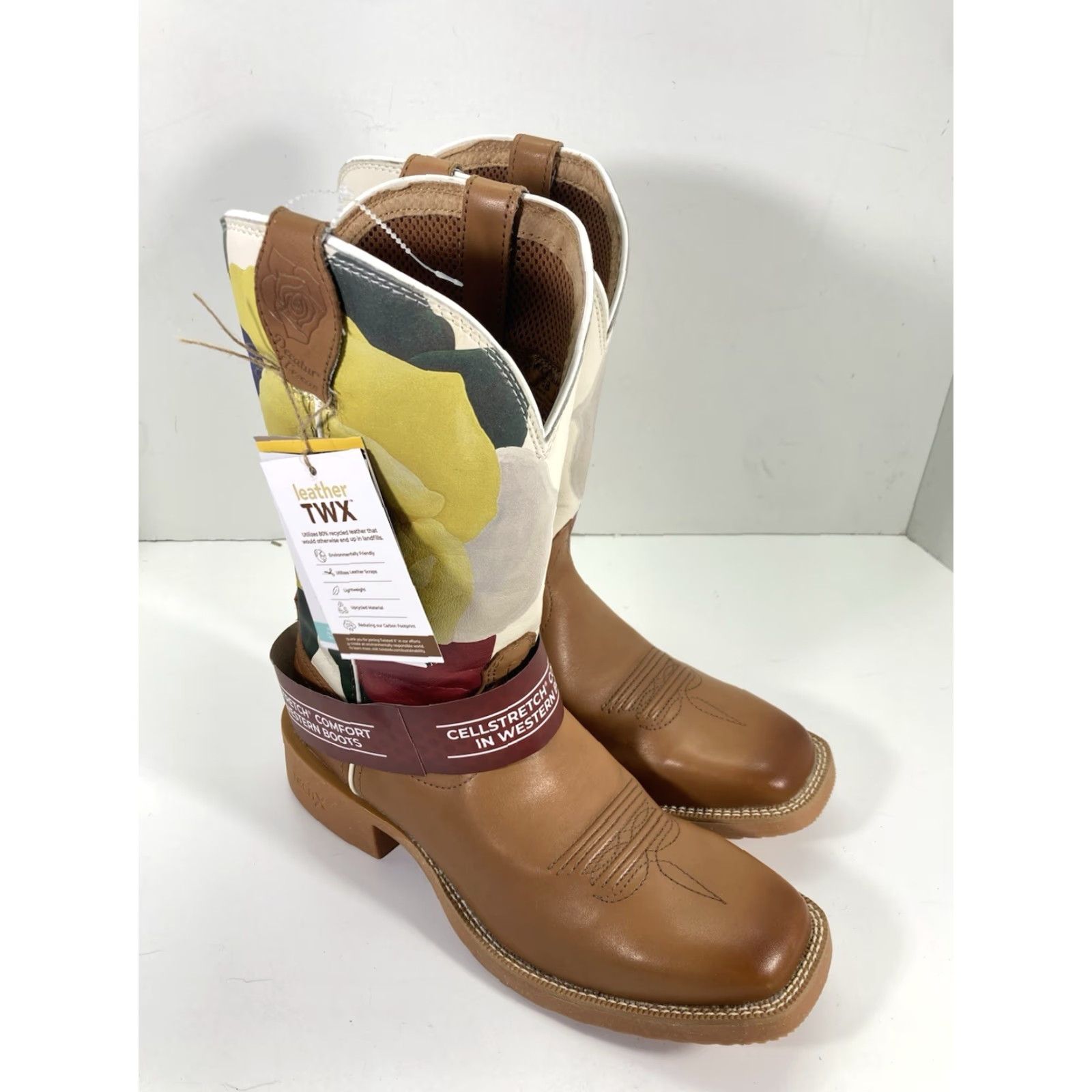 Twisted X Twisted X Boots Western Olivia Bennett Yellow Rose Texas Boots Women Size 8 B NWT Brown Leather Rose Theme Ladies 8 Womens Size US 8 / IT 38 - 2 Thumbnail