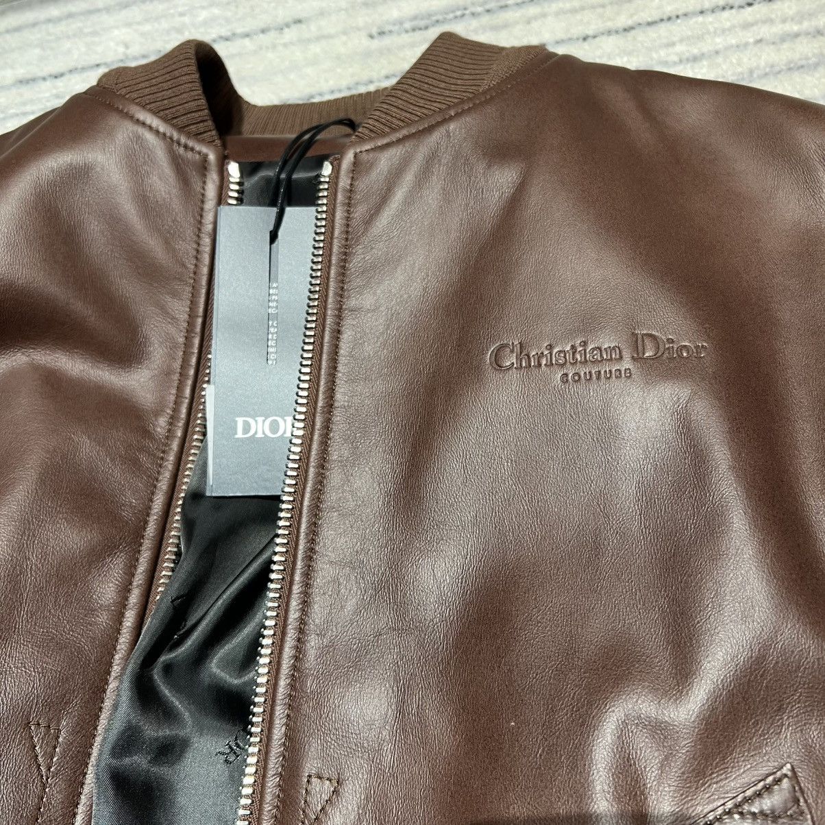 Dior Dior Leather Bomber Jacket Size US M / EU 48-50 / 2 - 3 Thumbnail
