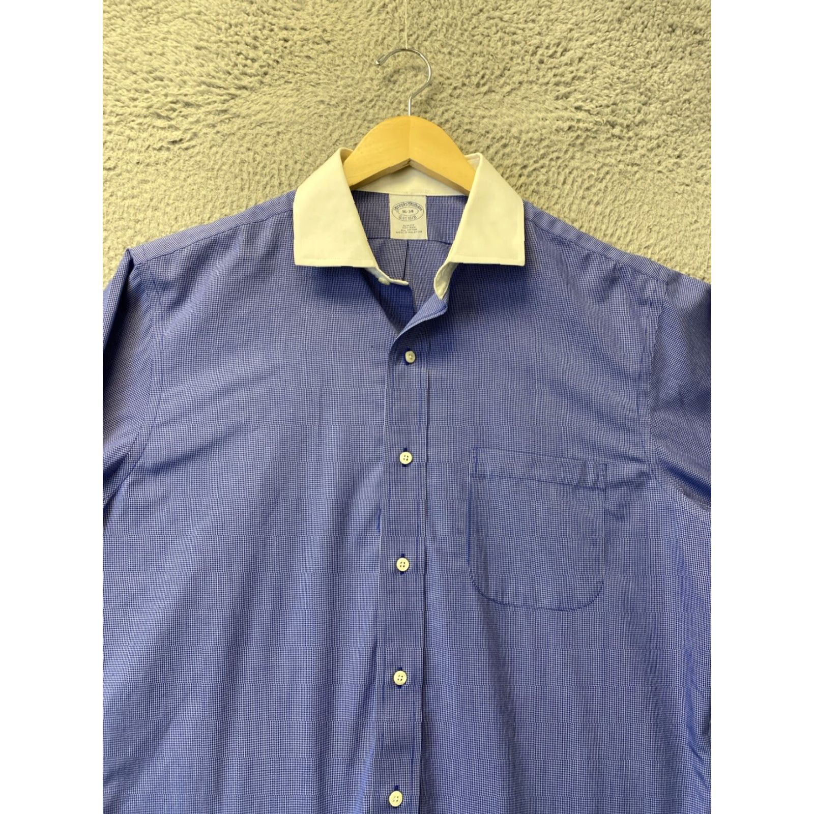 Brooks Brothers BROOKS BROTHERS Shirt Men’s Large Long Sleeve Supima Cotton Solid Royal Blue Button-Down Size US L / EU 52-54 / 3 - 3 Thumbnail