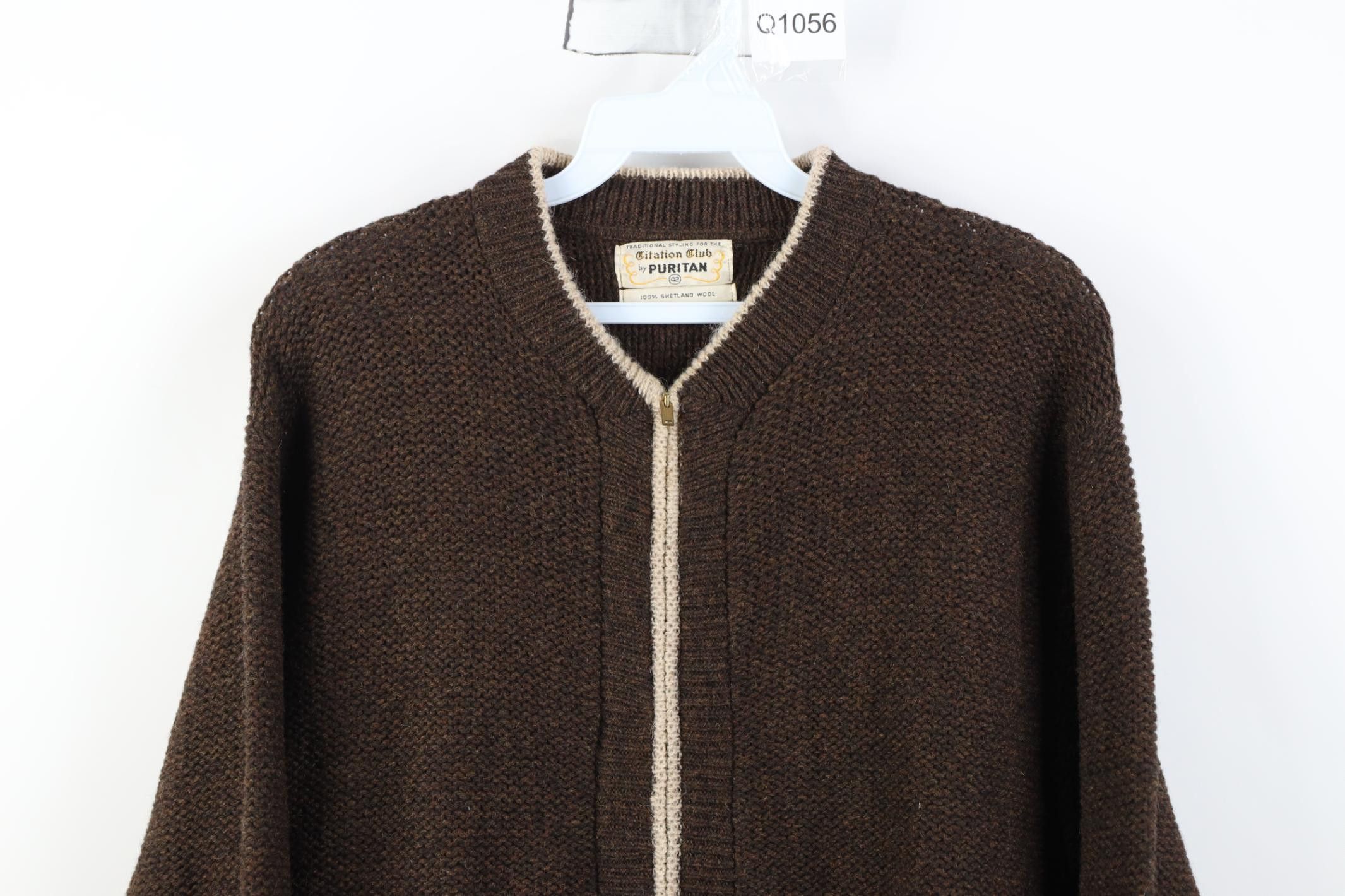 Vintage Vintage 50s 60s Streetwear Wool Zip Cardigan Sweater USA Size US XXL / EU 58 / 5 - 2 Thumbnail