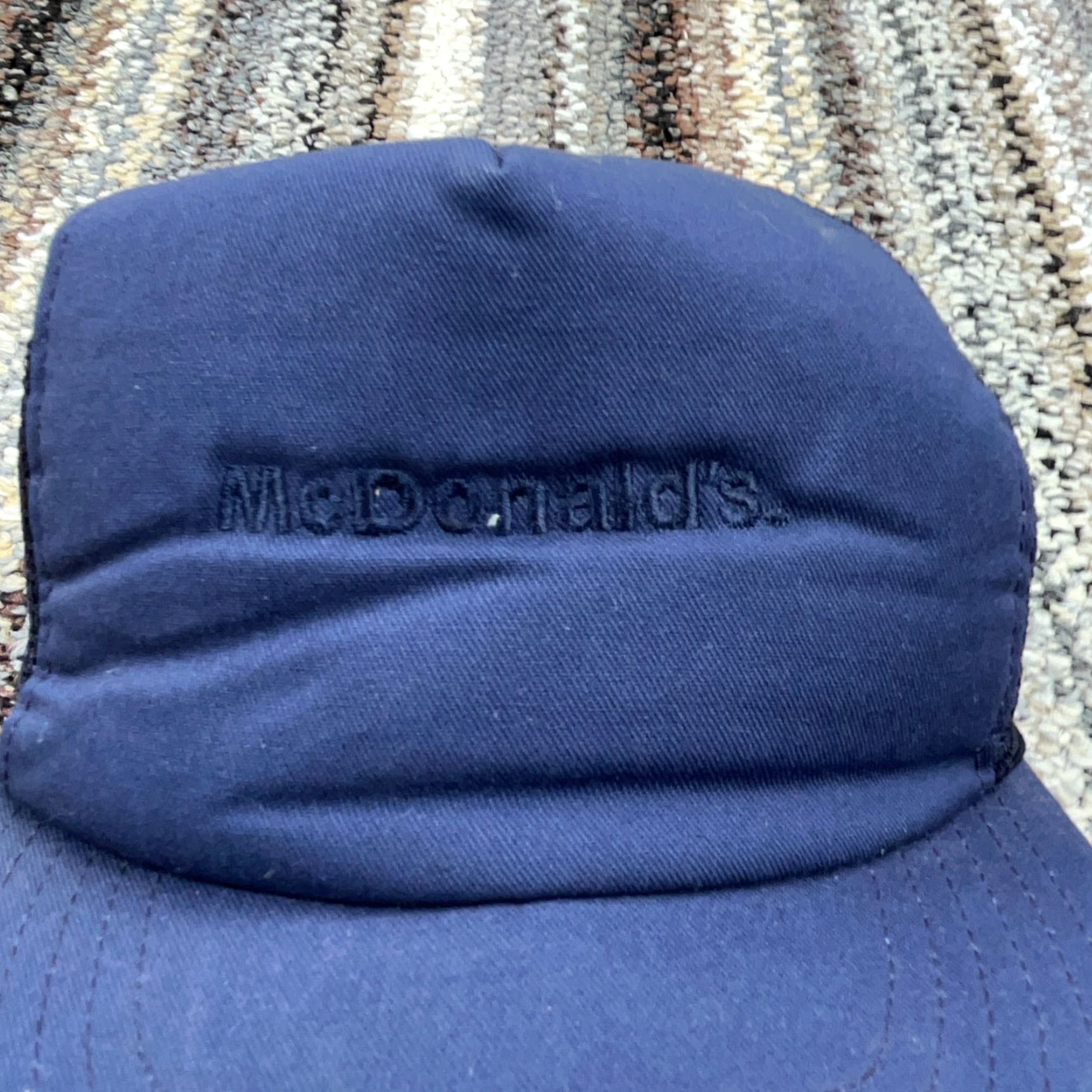 Vintage Vintage McDonald's Trucker Hat Cap Blue 80s 90s Made In USA Snapback Cosplay Hat Mens Adjustable Blue 80s 90s Logo Advertising Stripe? Size ONE SIZE - 2 Thumbnail