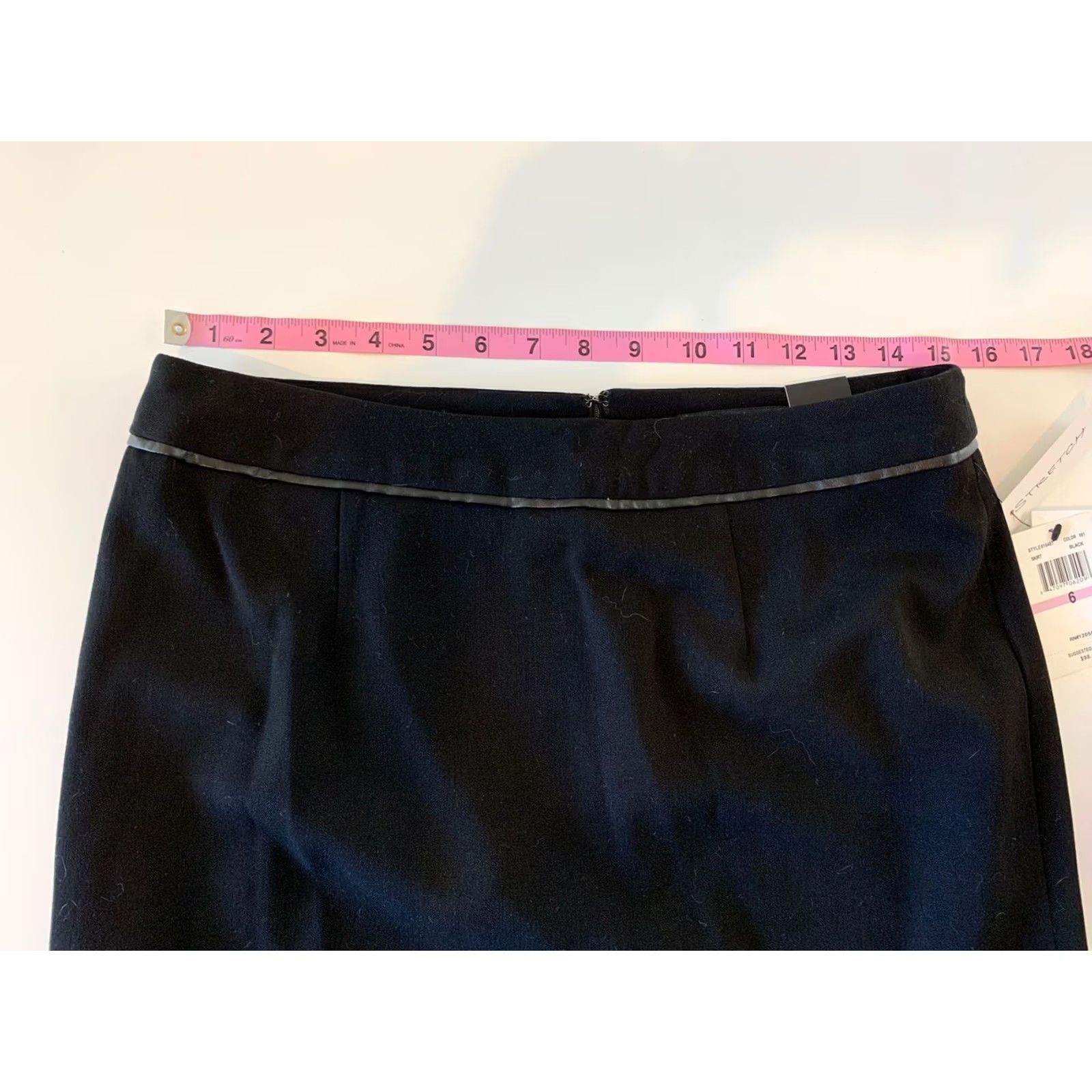 Vintage Amanda + Chelsea Black Stretch Pencil Skirt Women's Size 6 Knee Length NWT 6 Black Skirt Womens Mens Girls Boys Size 28" / US 6 / IT 42 - 4 Thumbnail
