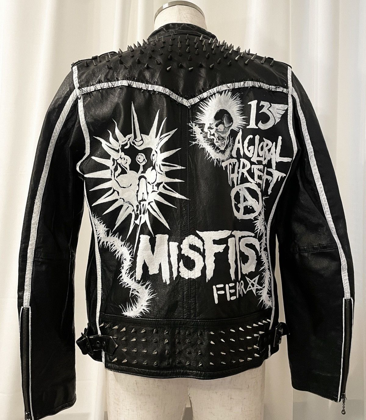 Other 1 of 1 Hand Painted Custom Studded Leather Jacket/Punk Size US S / EU 44-46 / 1 - 1 Thumbnail