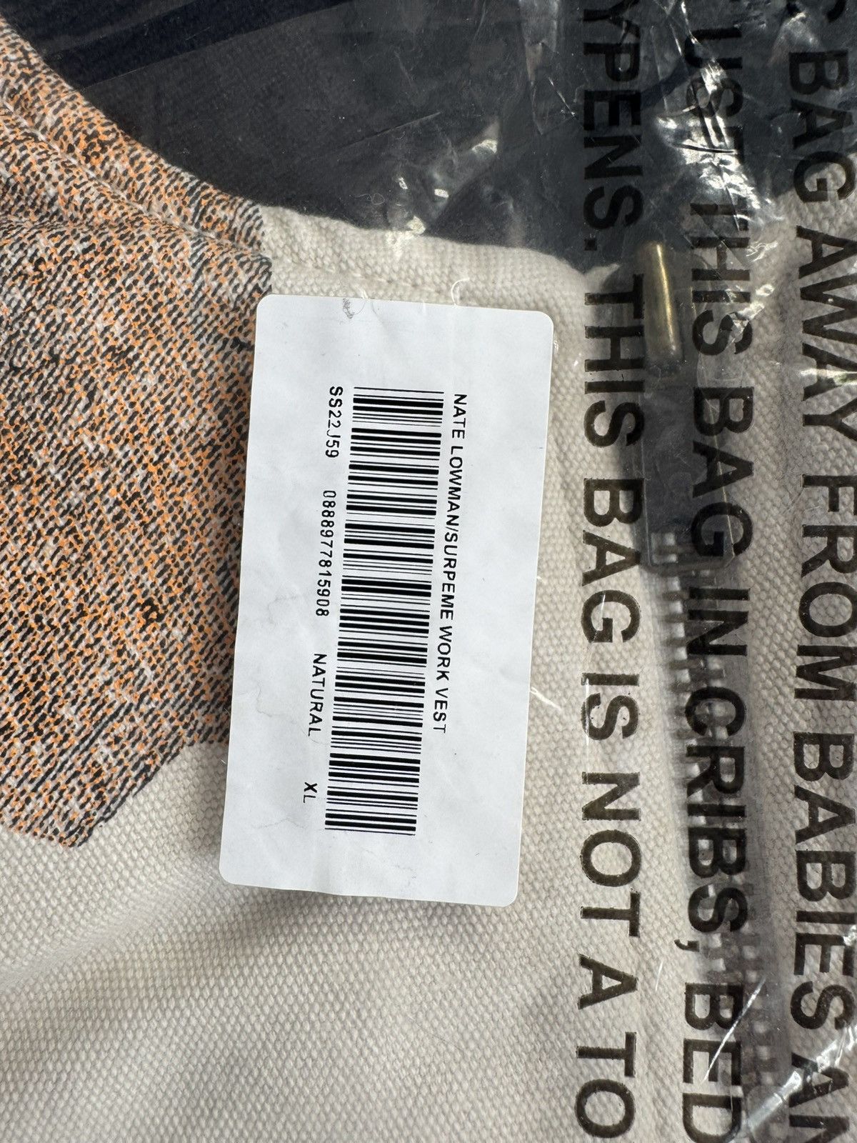 Supreme Supreme x Nate Lowman Work Vest (Natural, SS22) Size US XL / EU 56 / 4 - 4 Thumbnail