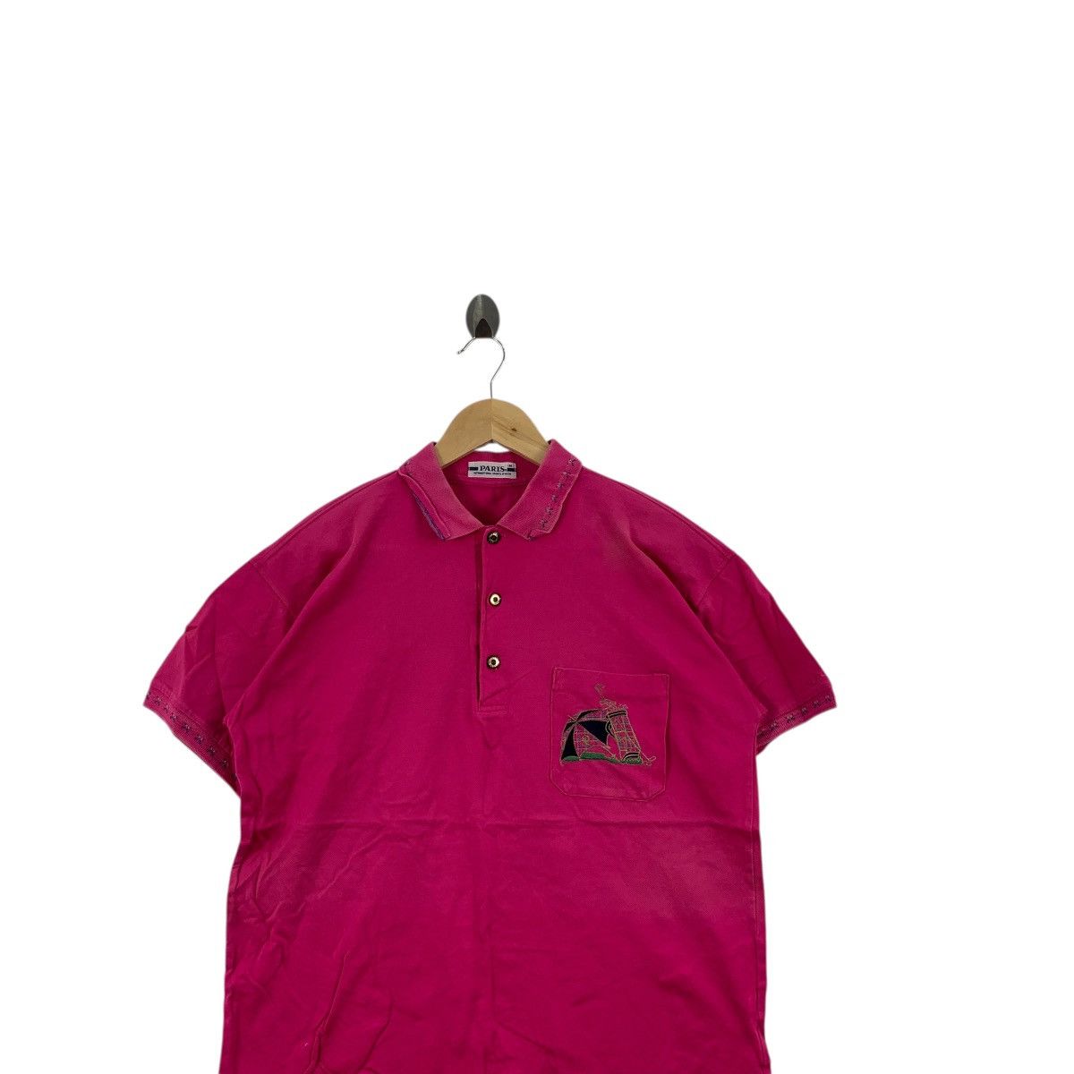 Vintage Vintage PARIS GOLF CLUB Embroidered Logo Pink Polo Tee Size M / US 6-8 / IT 42-44 - 2 Thumbnail