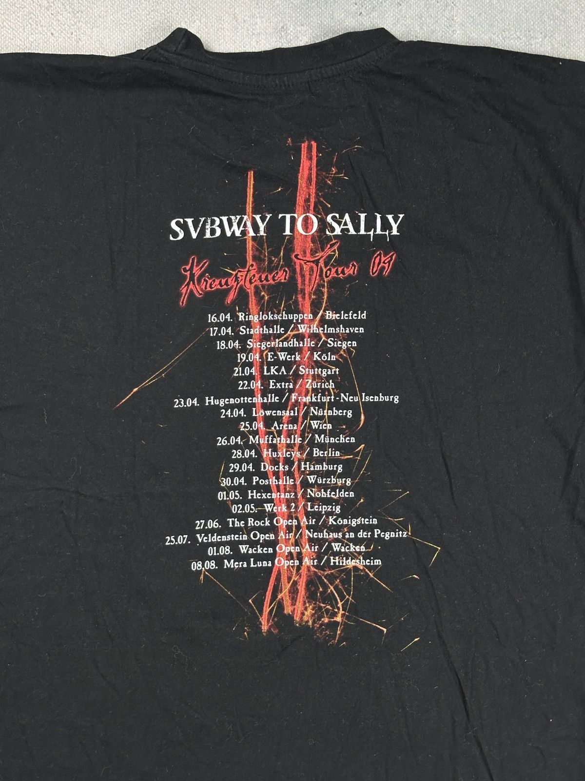 Band Tees Subway To Sally Kreuzfeuer Tour 09 Gothic Metal Band T Shirt Size US M / EU 48-50 / 2 - 5 Thumbnail