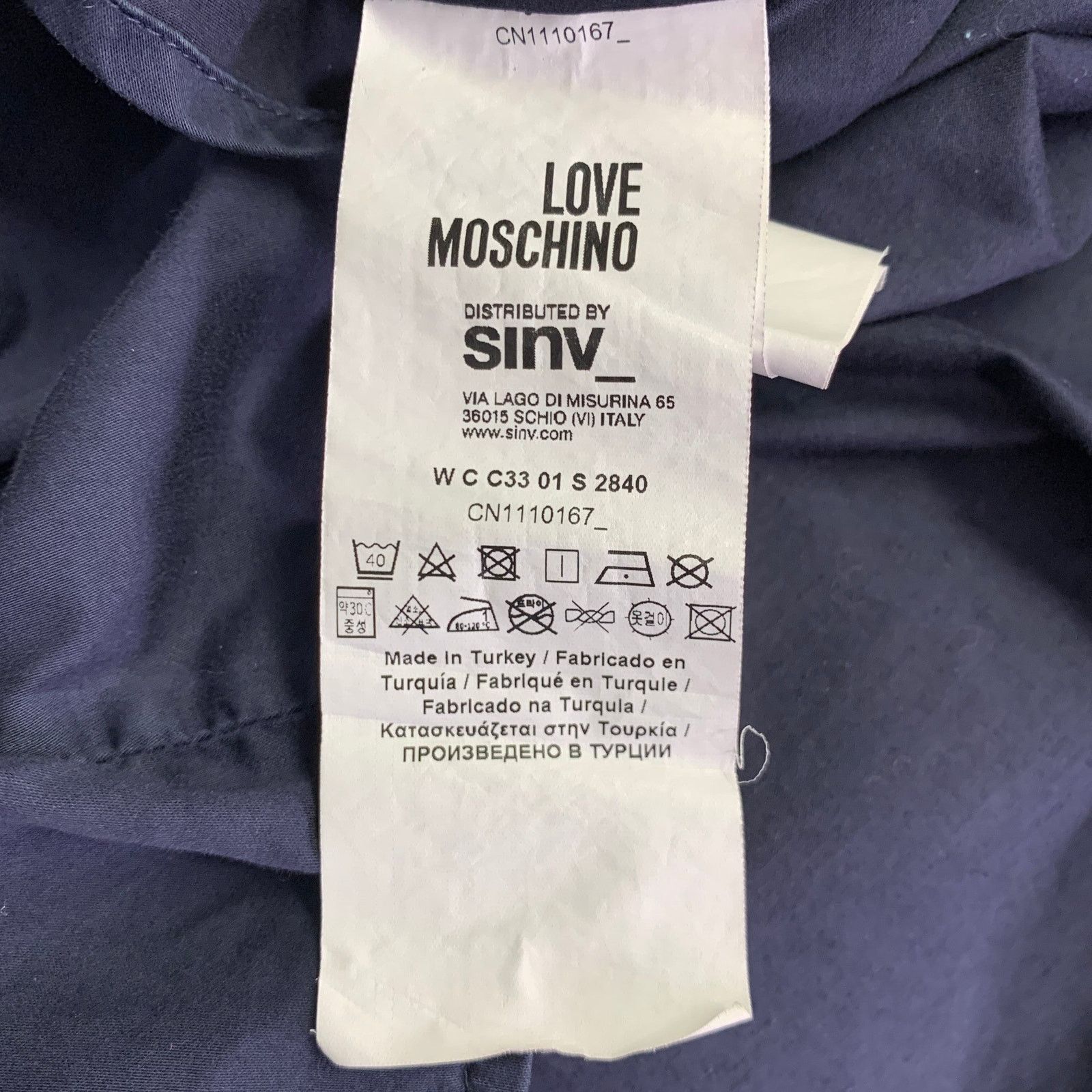 Love Moschino 4 Navy Multi Color Cotton Blend Embroidered Casual Top Size S / US 4 / IT 40 - 7 Thumbnail