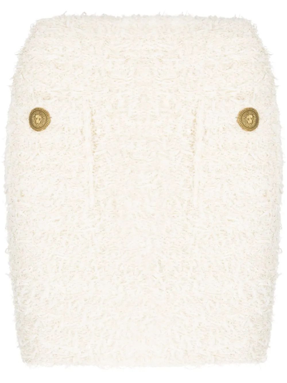 Balmain o1y0625 Mini Skirt in Ivory Size 27" / US 4 / IT 40 - 1 Thumbnail